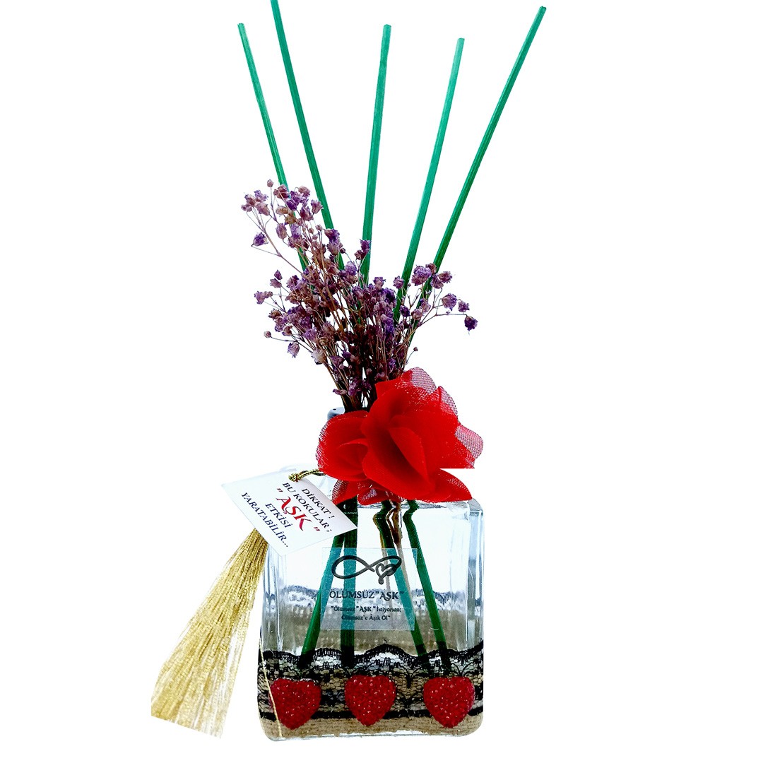 200 ml Küp Bambu Çubuklu Oda Kokuları Reed Diffuser Oda Parfümü Ortam Kokusu