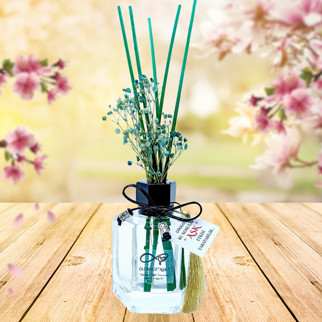 120 ml Köşeli Bambu Çubuklu Oda Kokuları Reed Diffuser Oda Parfümü Ortam Kokusu