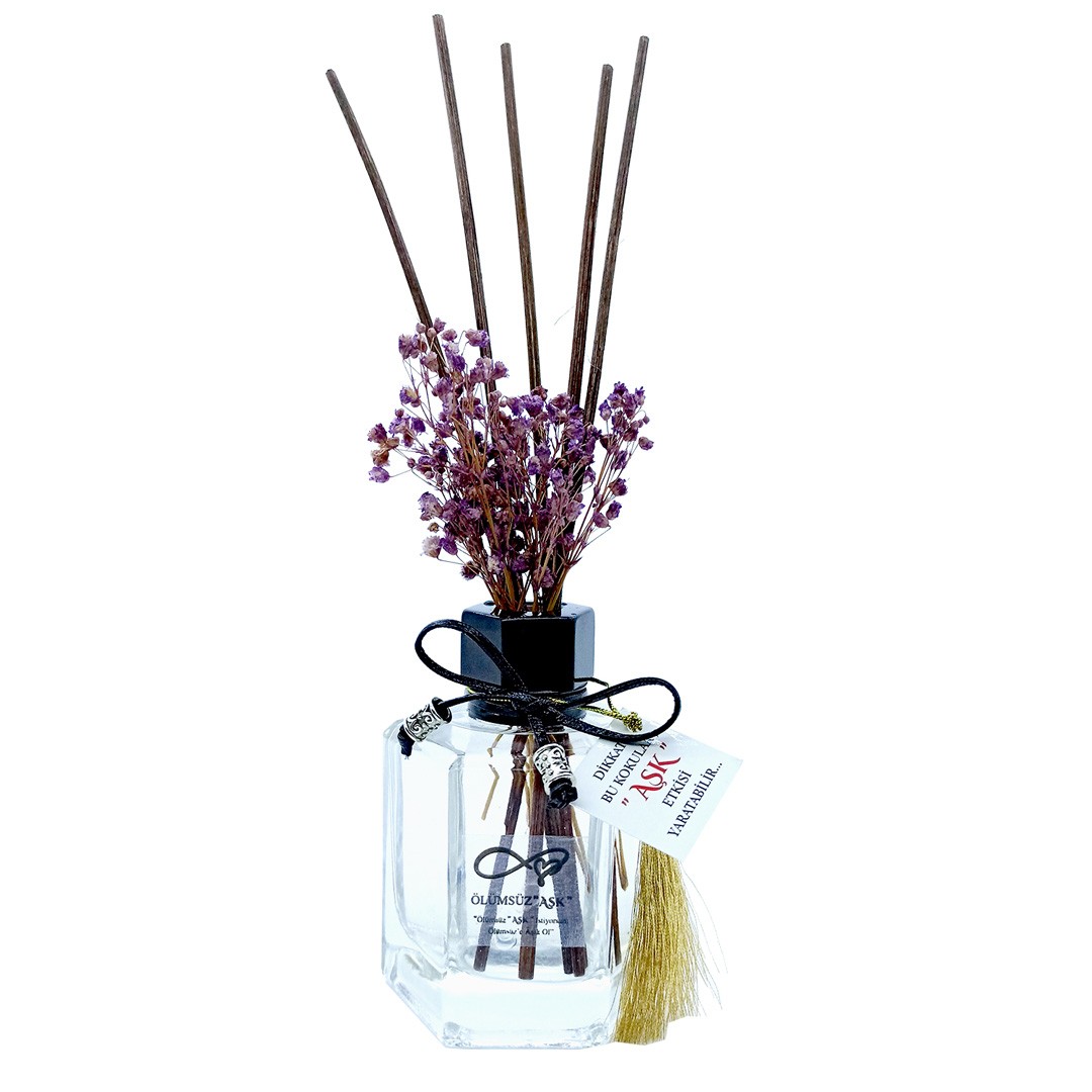 120 ml Köşeli Bambu Çubuklu Oda Kokuları Reed Diffuser Oda Parfümü Ortam Kokusu