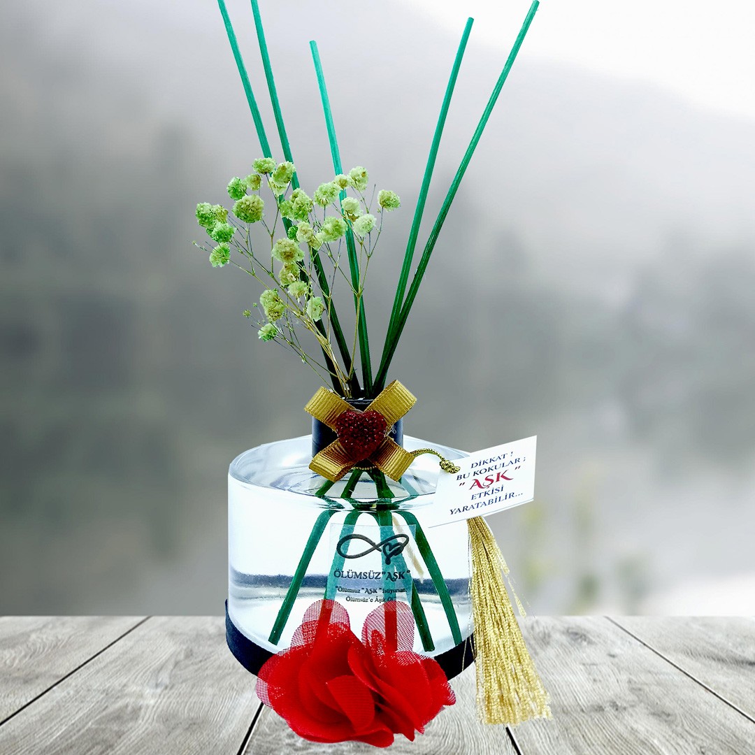 200 ml Silindir Bambu Çubuklu Oda Kokuları Reed Diffuser Oda Parfümü Ortam Kokusu