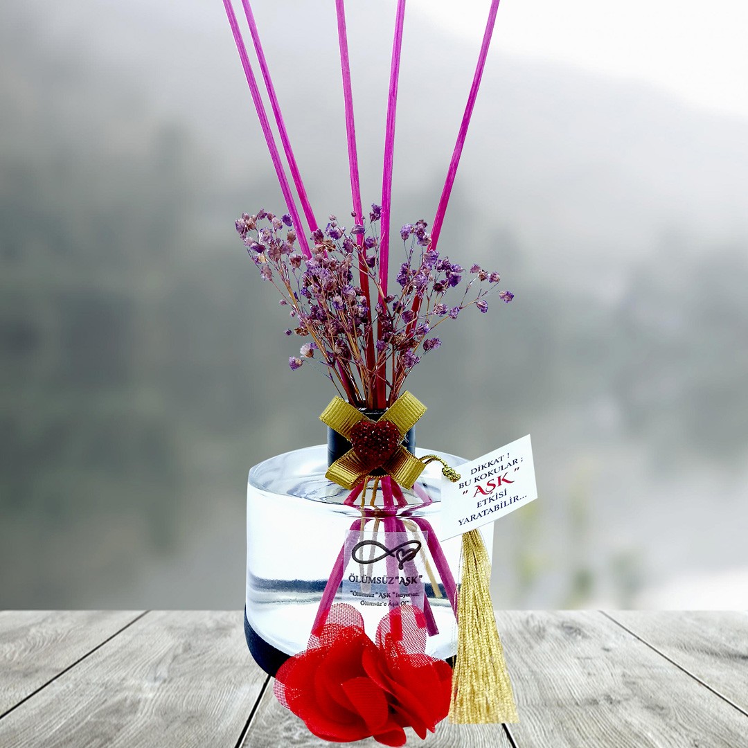 200 ml Silindir Bambu Çubuklu Oda Kokuları Reed Diffuser Oda Parfümü Ortam Kokusu