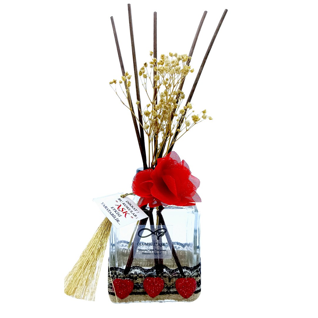 200 ml Küp Bambu Çubuklu Oda Kokuları Reed Diffuser Oda Parfümü Ortam Kokusu