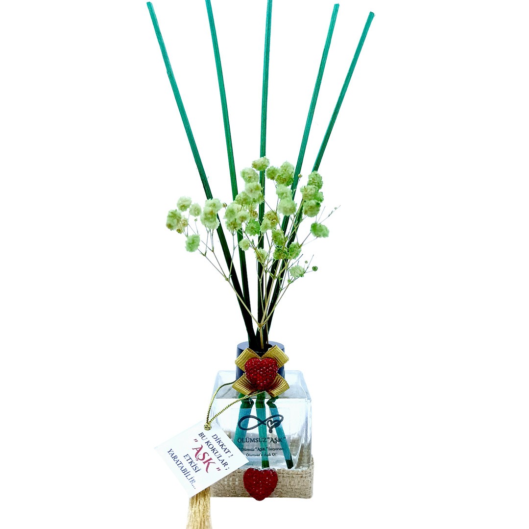 60 ml Küp Bambu Çubuklu Oda Kokuları Reed Diffuser Oda Parfümü Ortam Kokusu