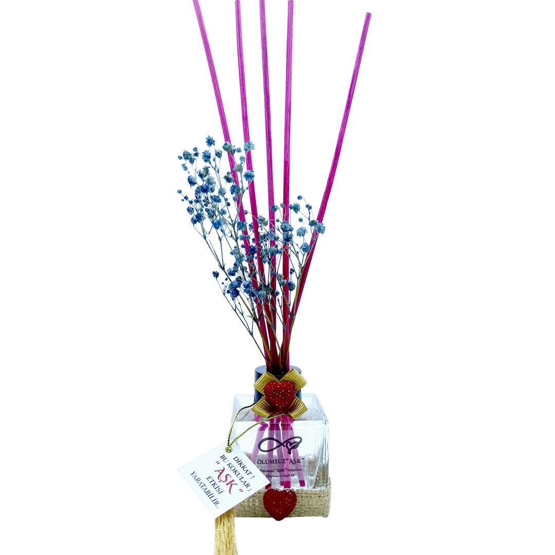 60 ml Küp Bambu Çubuklu Oda Kokuları Reed Diffuser Oda Parfümü Ortam Kokusu