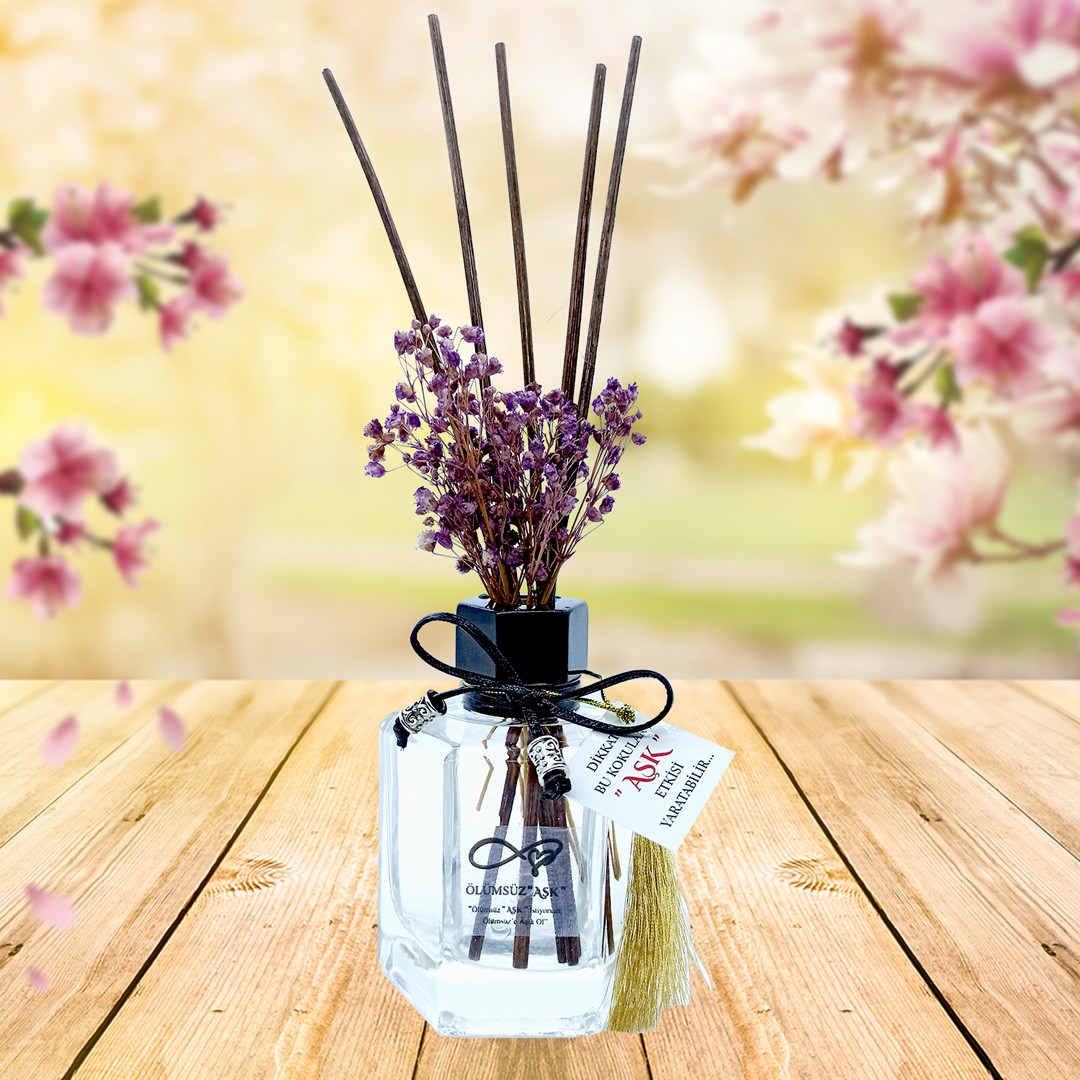 120 ml Köşeli Bambu Çubuklu Oda Kokuları Reed Diffuser Oda Parfümü Ortam Kokusu