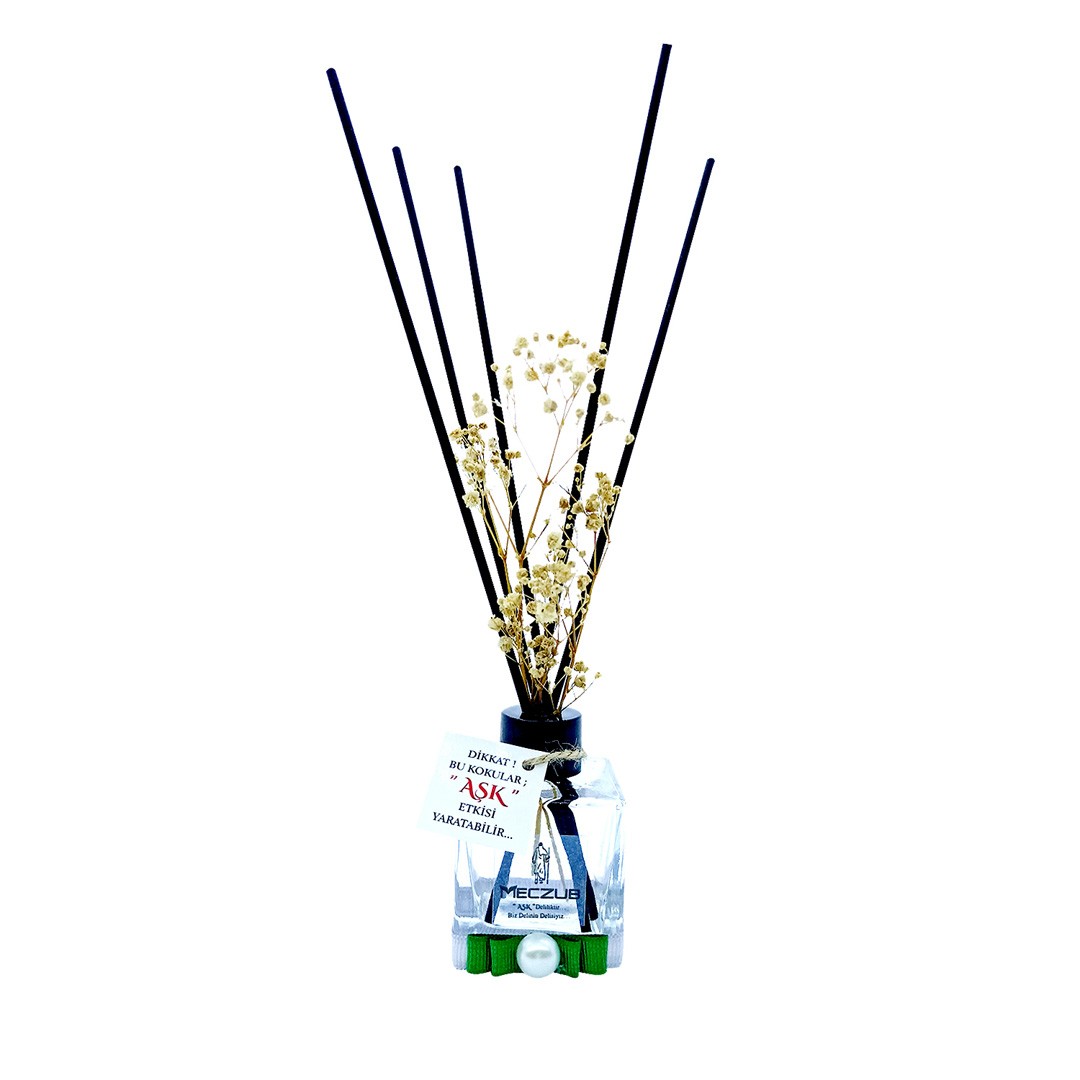 60 ml Küp Bambu Çubuklu Oda Kokuları Reed Diffuser Oda Parfümü Ortam Kokusu - MECZUB