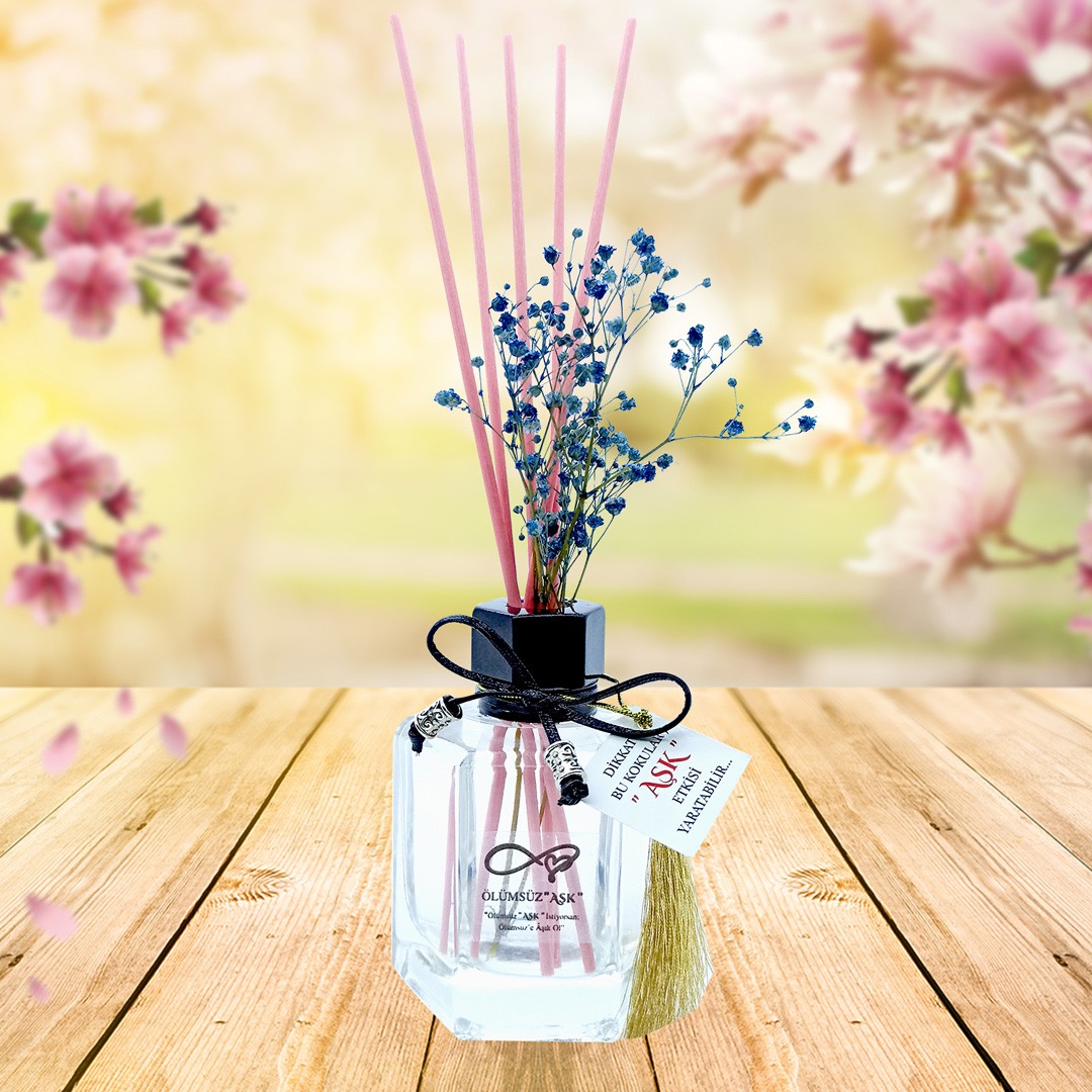 120 ml Köşeli Bambu Çubuklu Oda Kokuları Reed Diffuser Oda Parfümü Ortam Kokusu