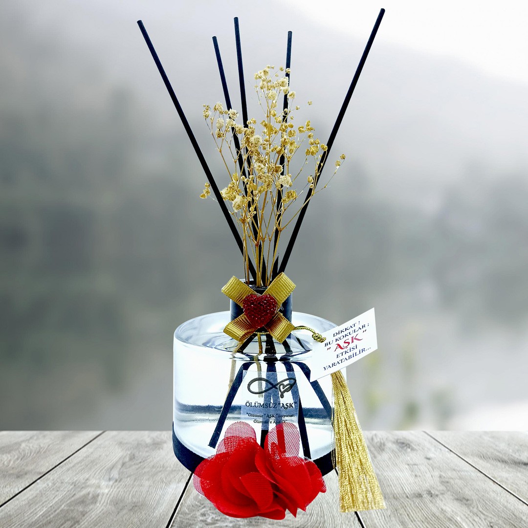 200 ml Silindir Bambu Çubuklu Oda Kokuları Reed Diffuser Oda Parfümü Ortam Kokusu