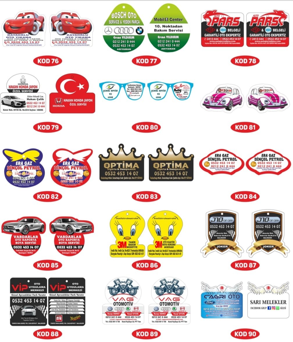 1000 ADET PROMOSYON REKLAMLIK HEDİYELİK KARTON OTO KOKUSU 