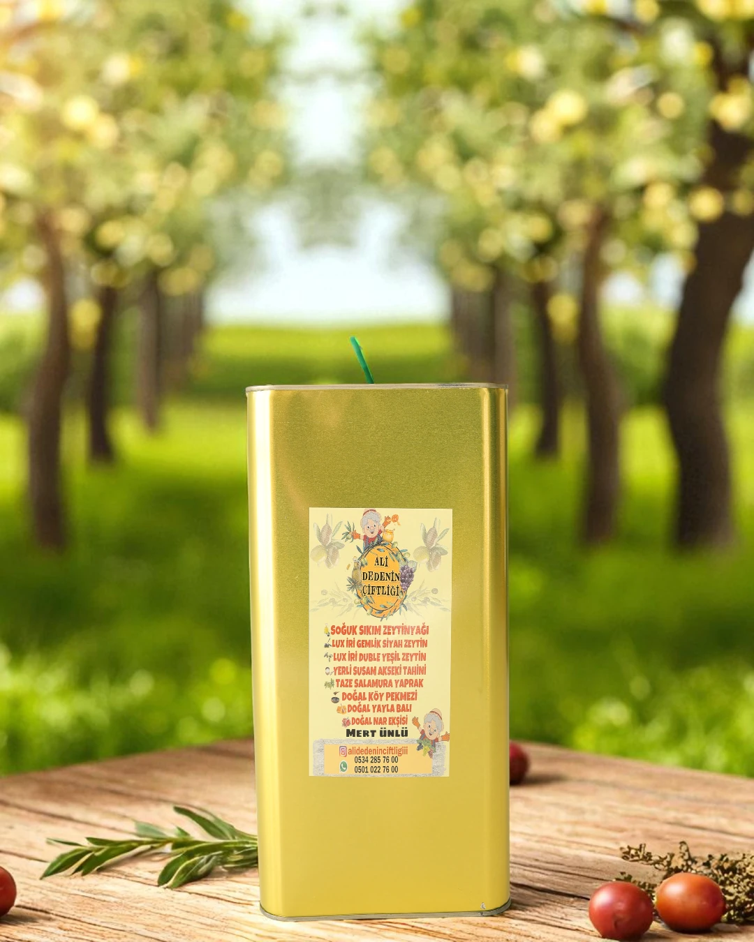 5 Litre ERKEN HASAT Soğuk Sıkım Ayvalık Zeytinyağı | Katkısız ve Doğal | ALİ DEDENİN ÇİFTLİĞİ