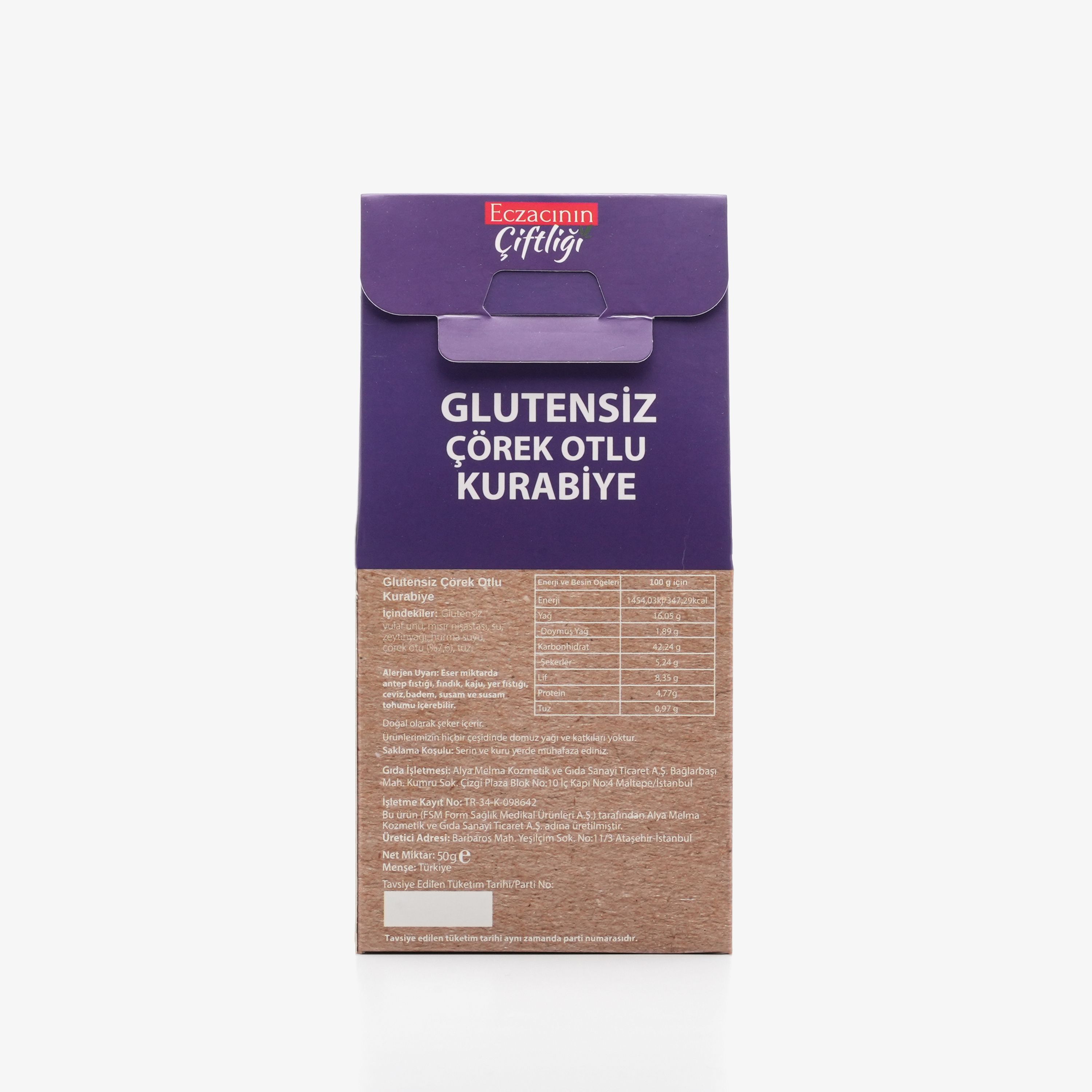 Glutensiz Çörek Otlu Kurabiye 50g