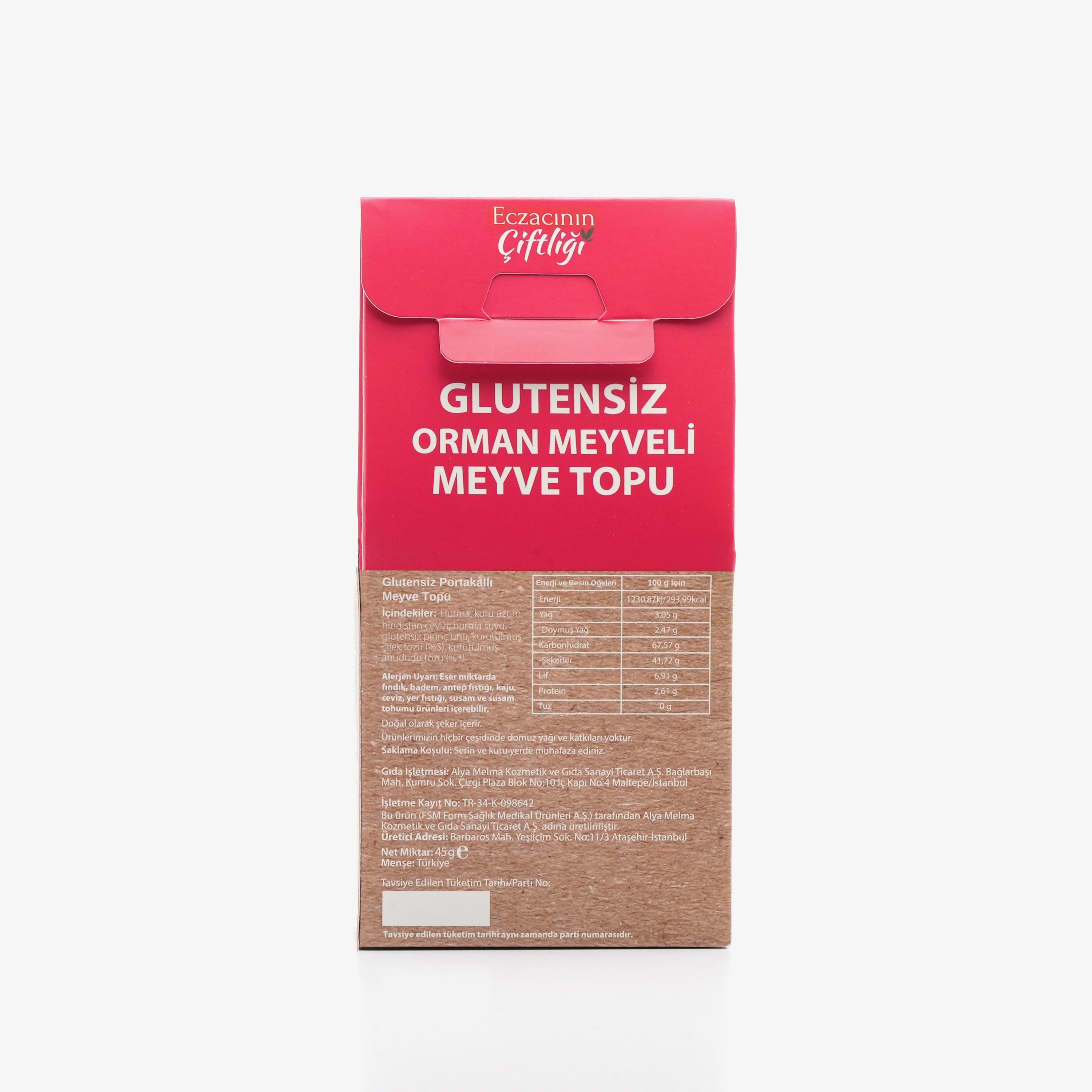 Glutensiz Orman Meyveli Meyve Topu 45g