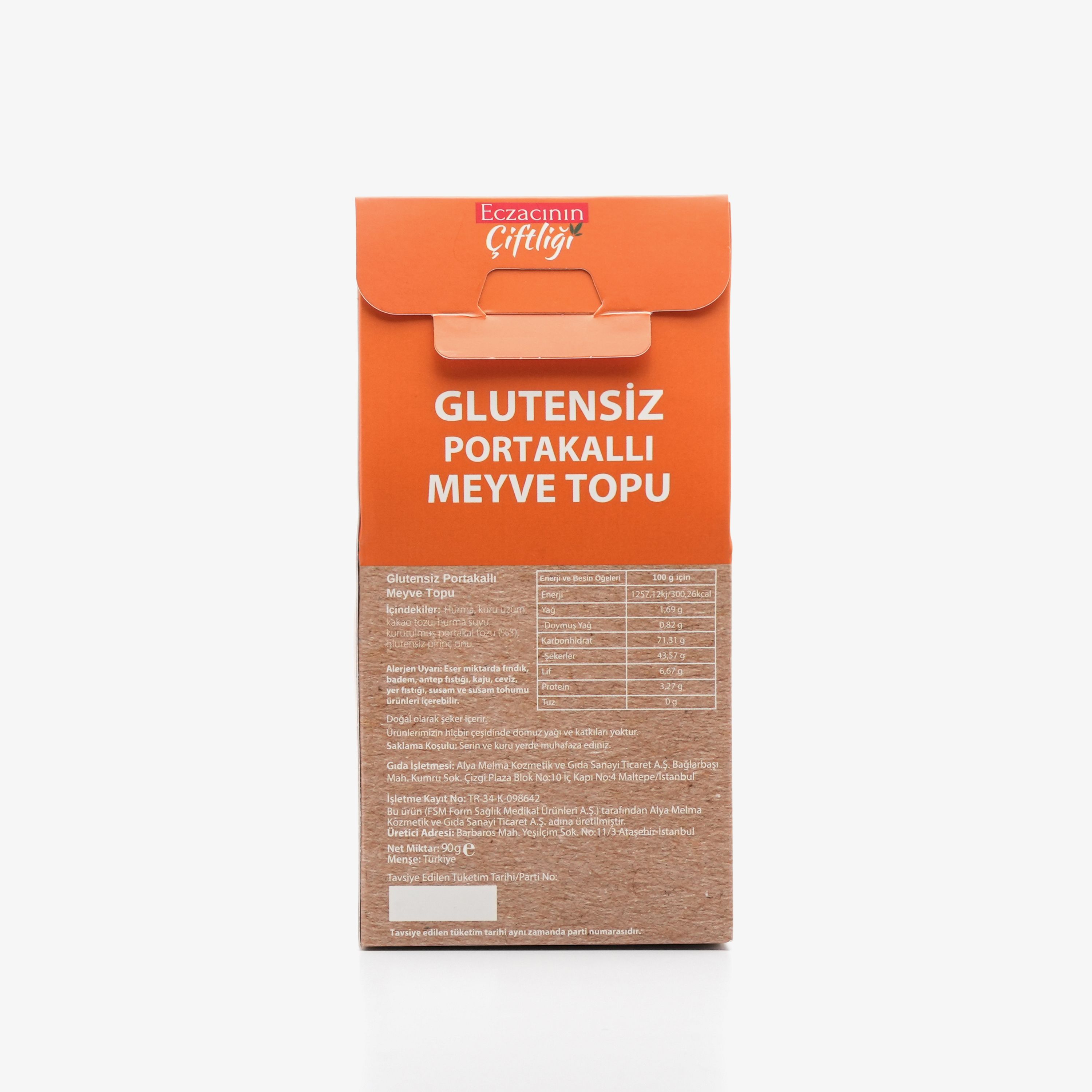 Glutensiz Portakallı Meyve Topu 90g