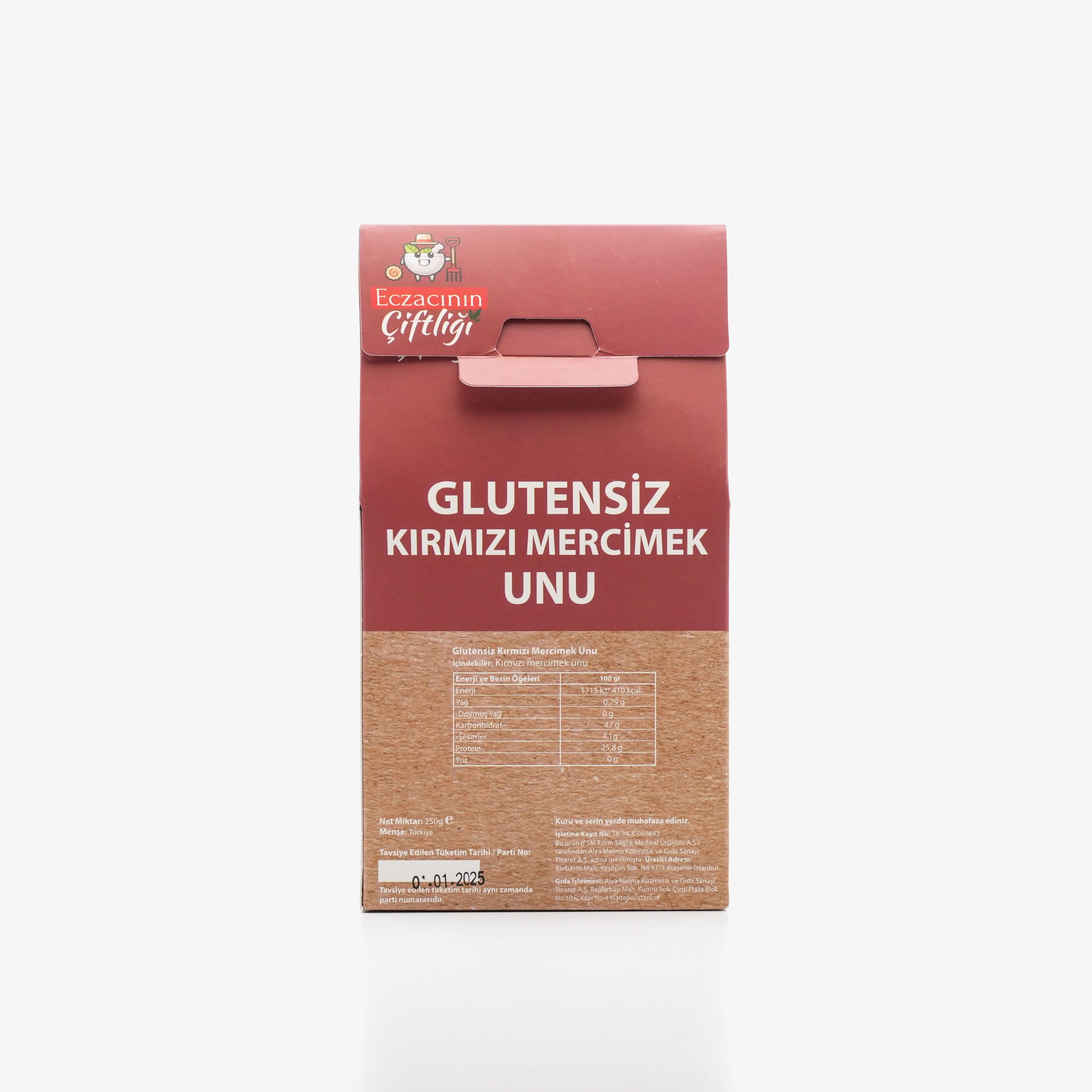 Glutensiz Kırmızı Mercimek Unu 250g