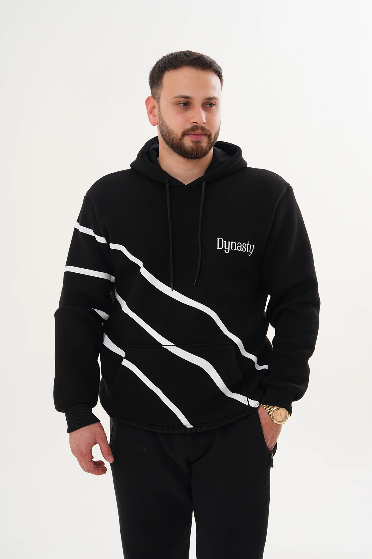 Dynasty Çizgili Hoodie