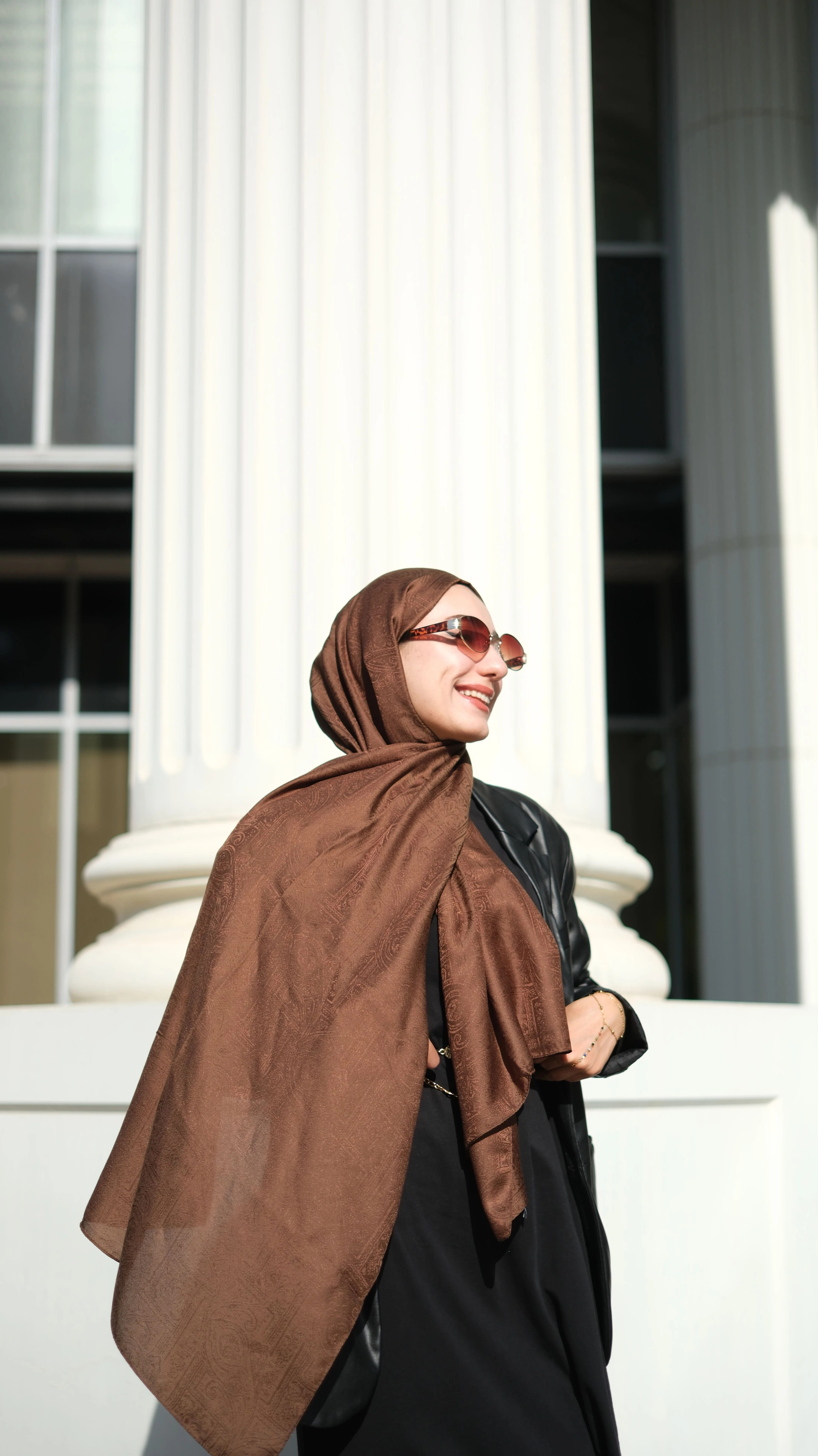 Barok Açık Kahve Şal