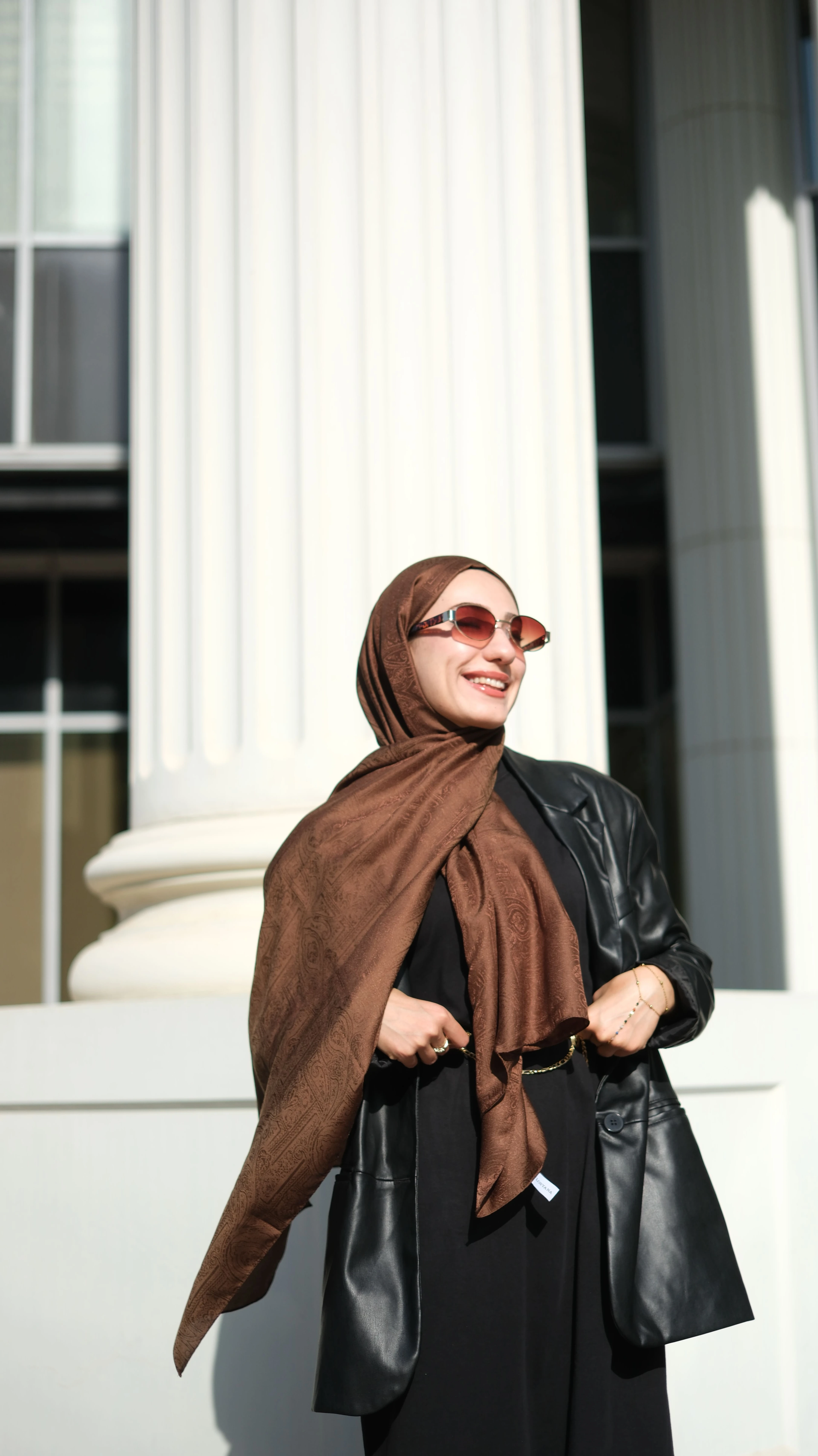 Barok Açık Kahve Şal