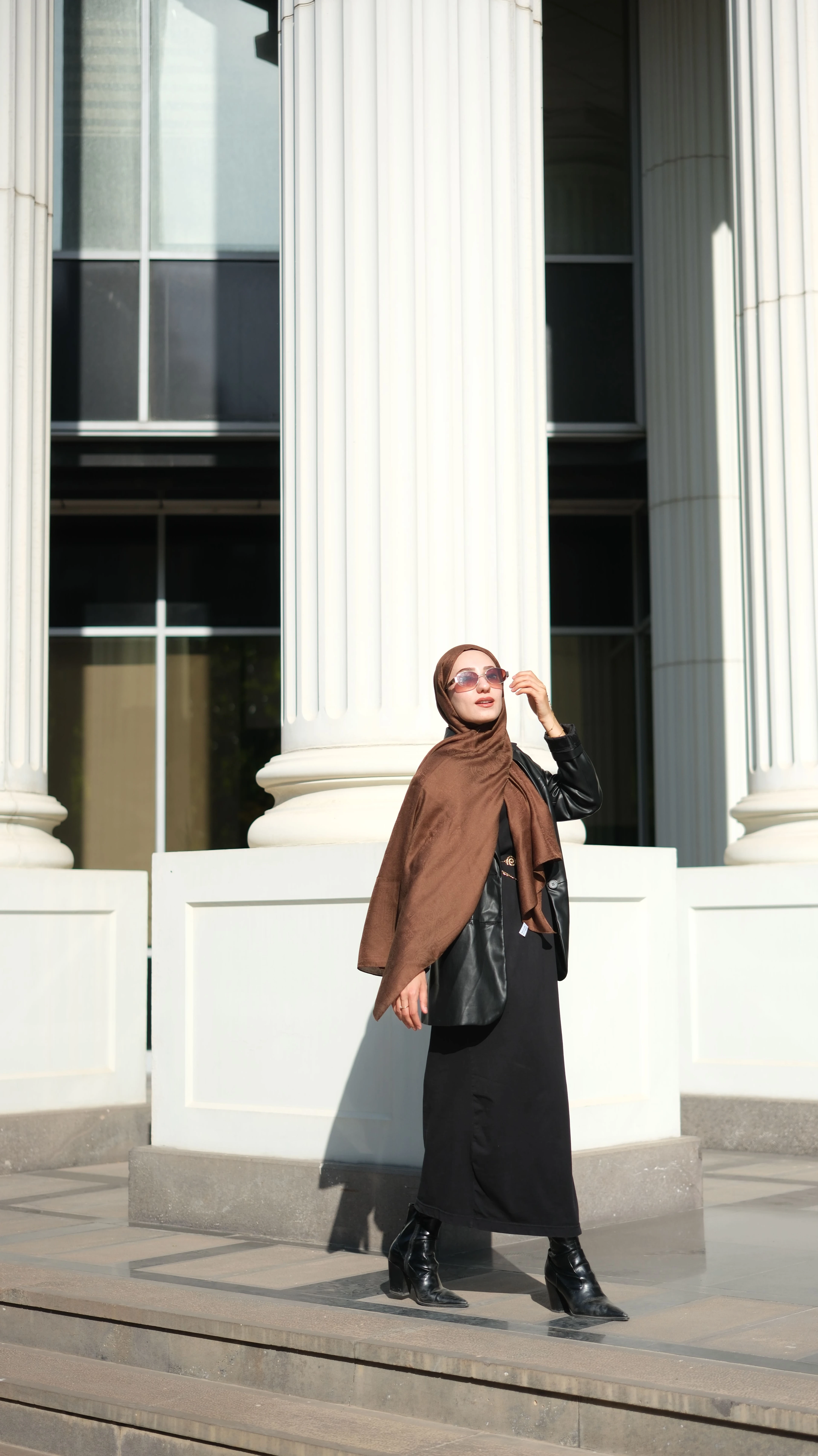 Barok Açık Kahve Şal