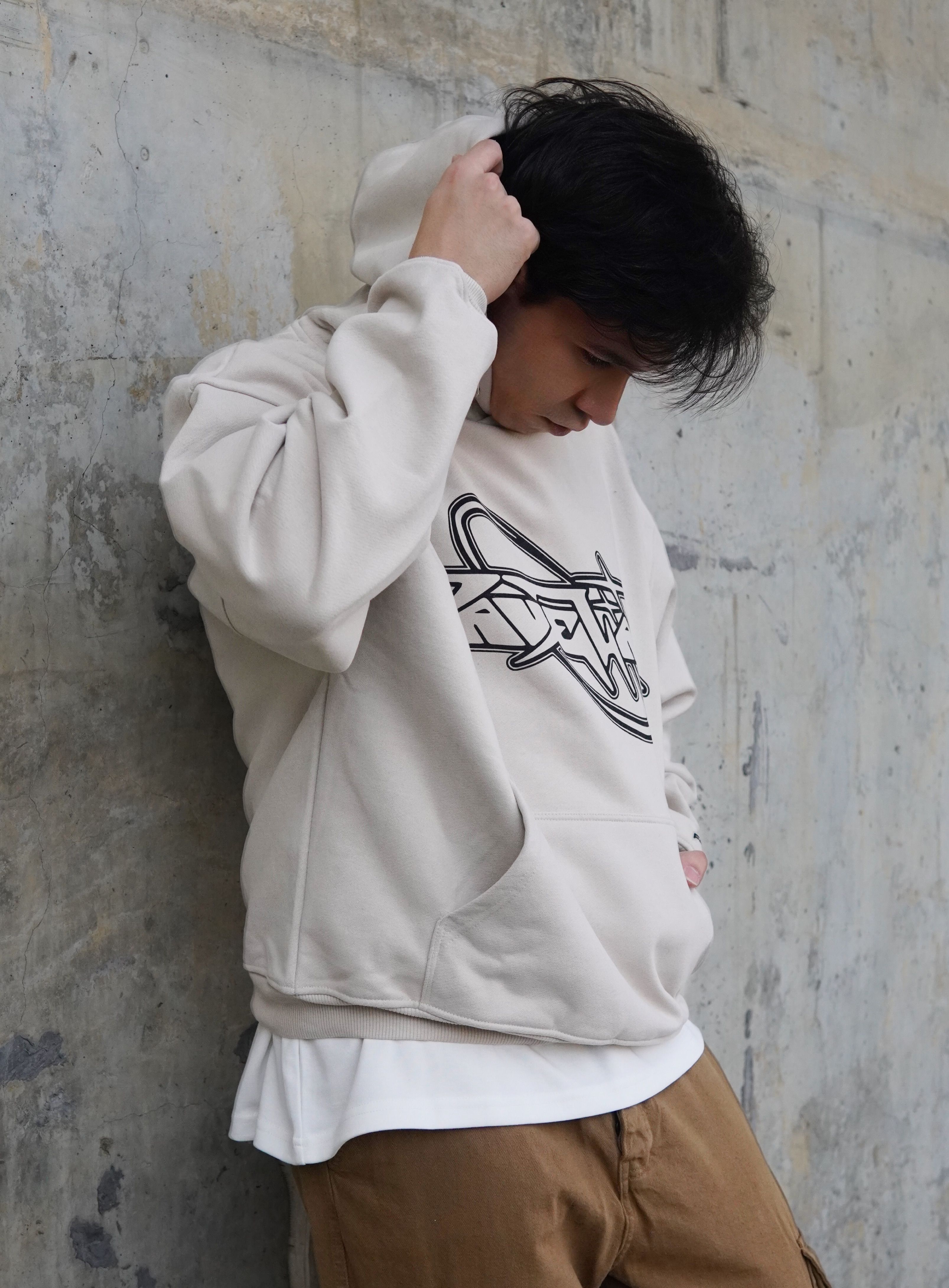 FVL Baskılı Oversize Hoodie