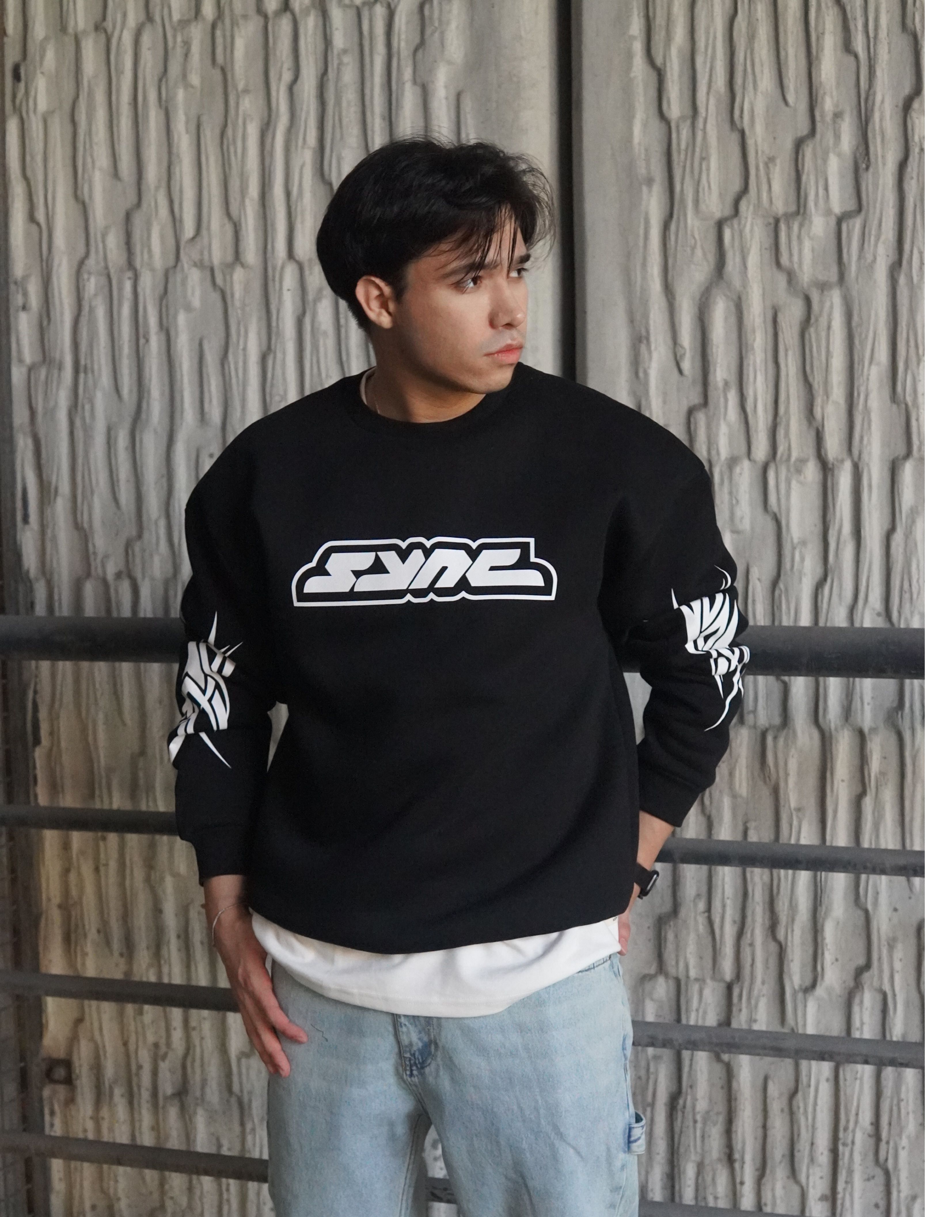 SYNC Baskılı Oversize Sweatshirt