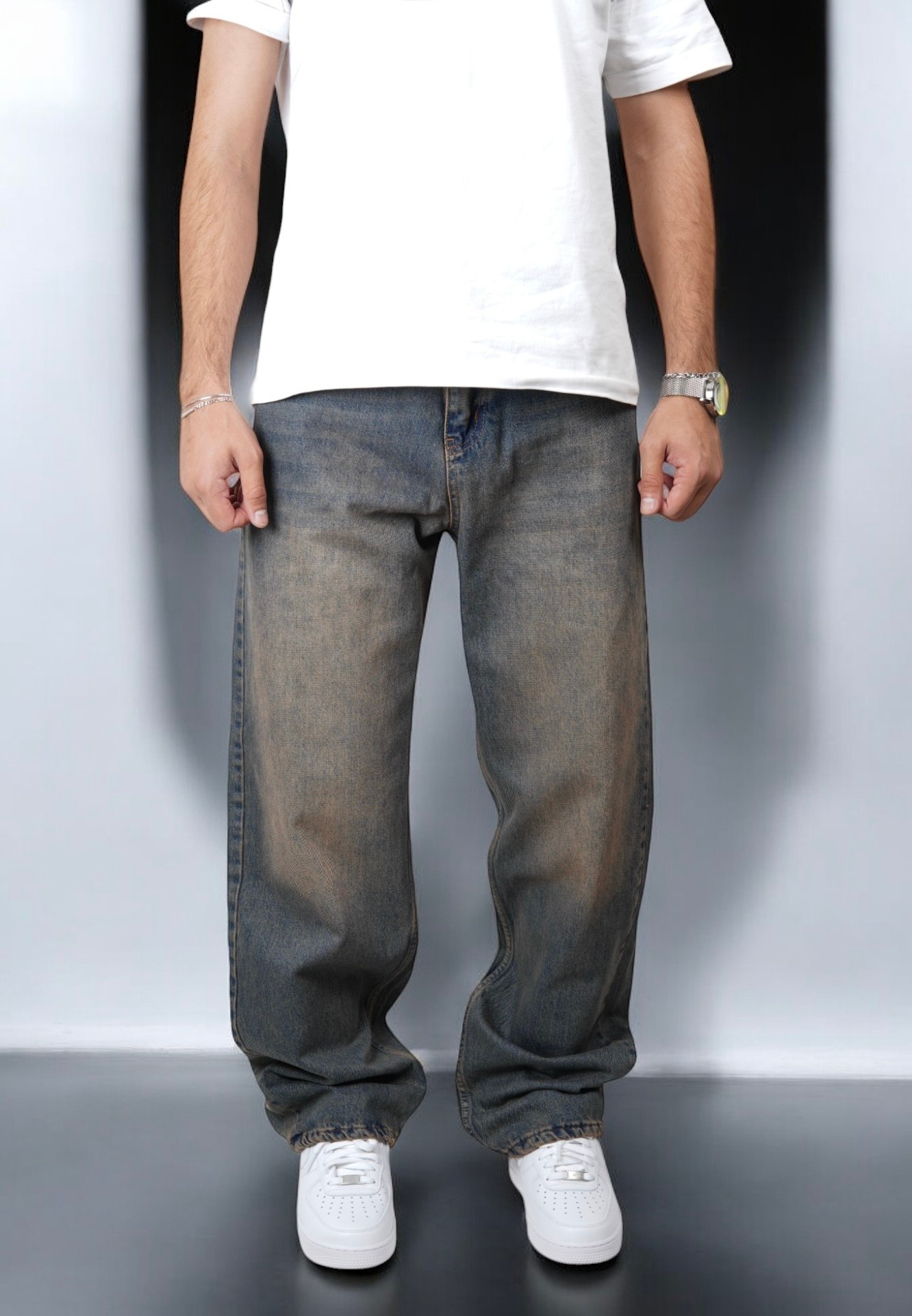 Kahverengi Tint Baggy Jean