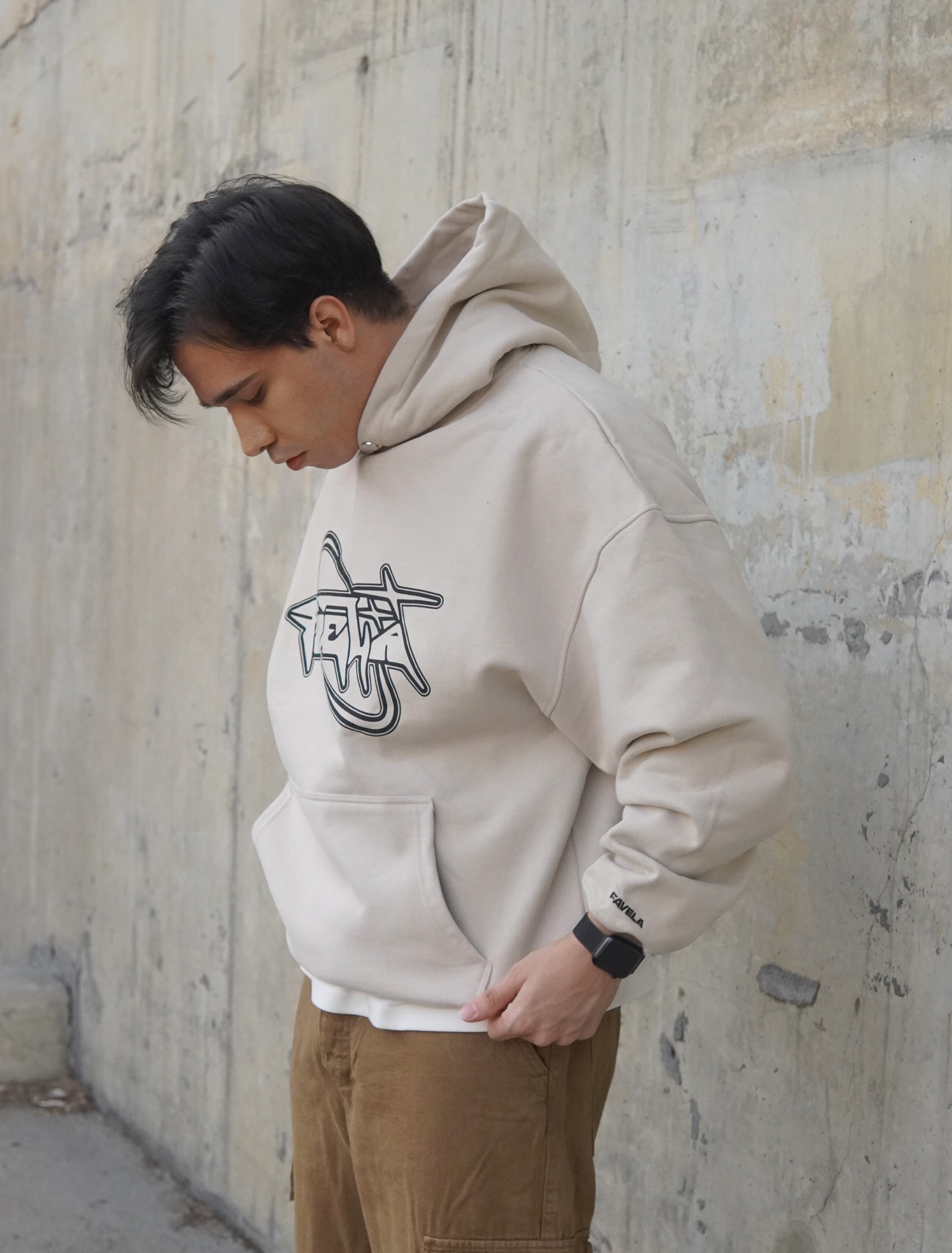 FVL Baskılı Oversize Hoodie