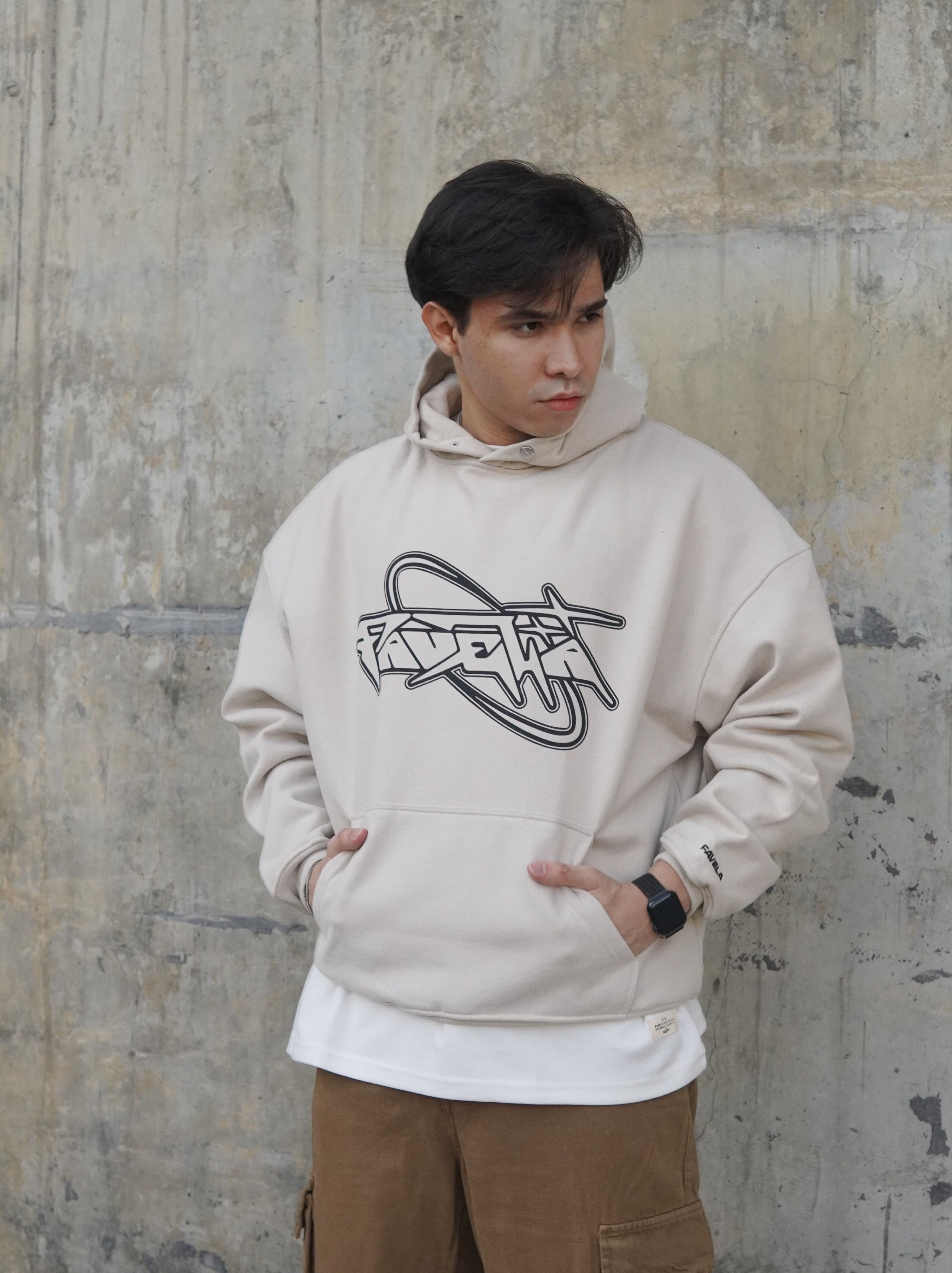 FVL Baskılı Oversize Hoodie