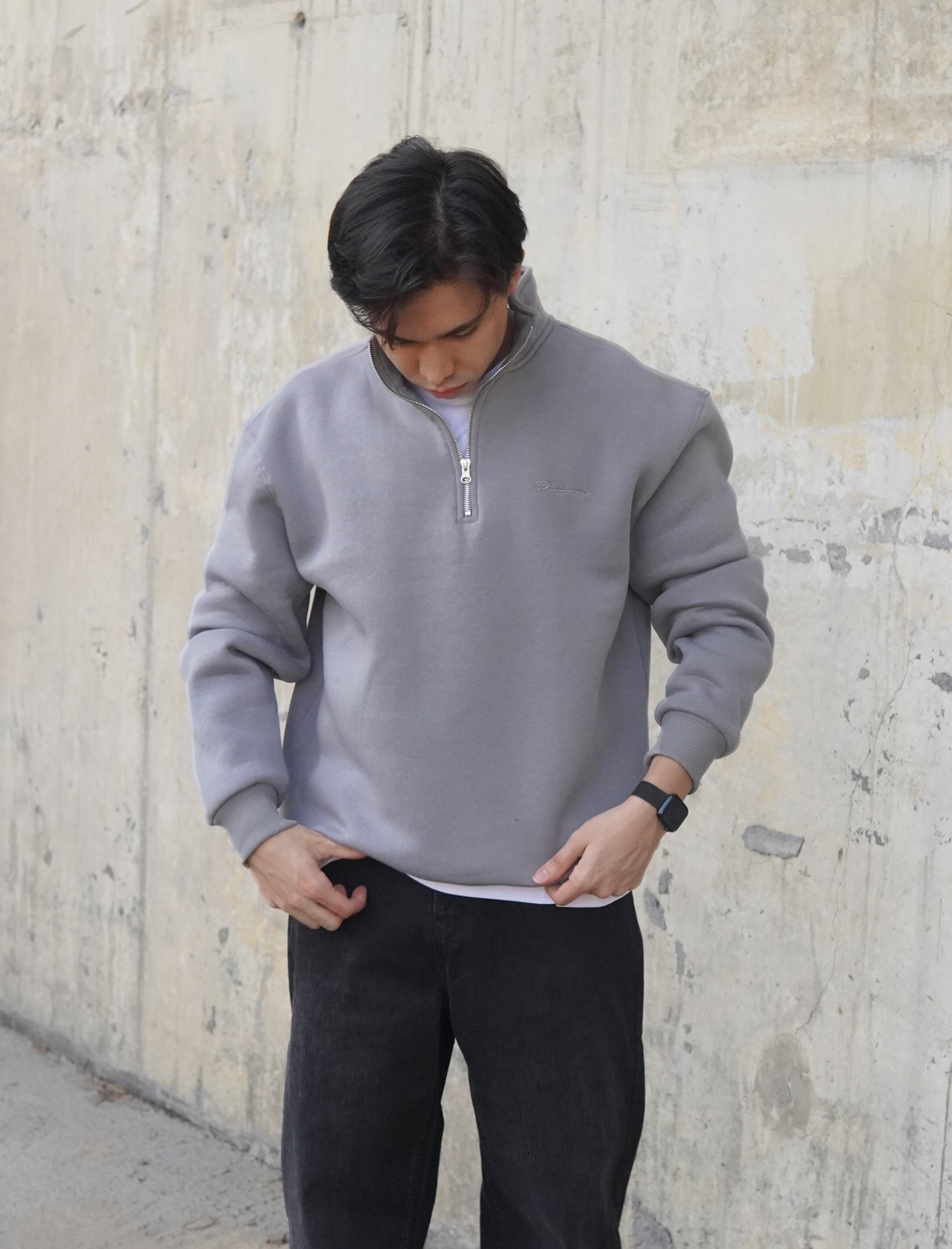 Pullmark Yarım Fermuarlı Oversize Sweatshirt