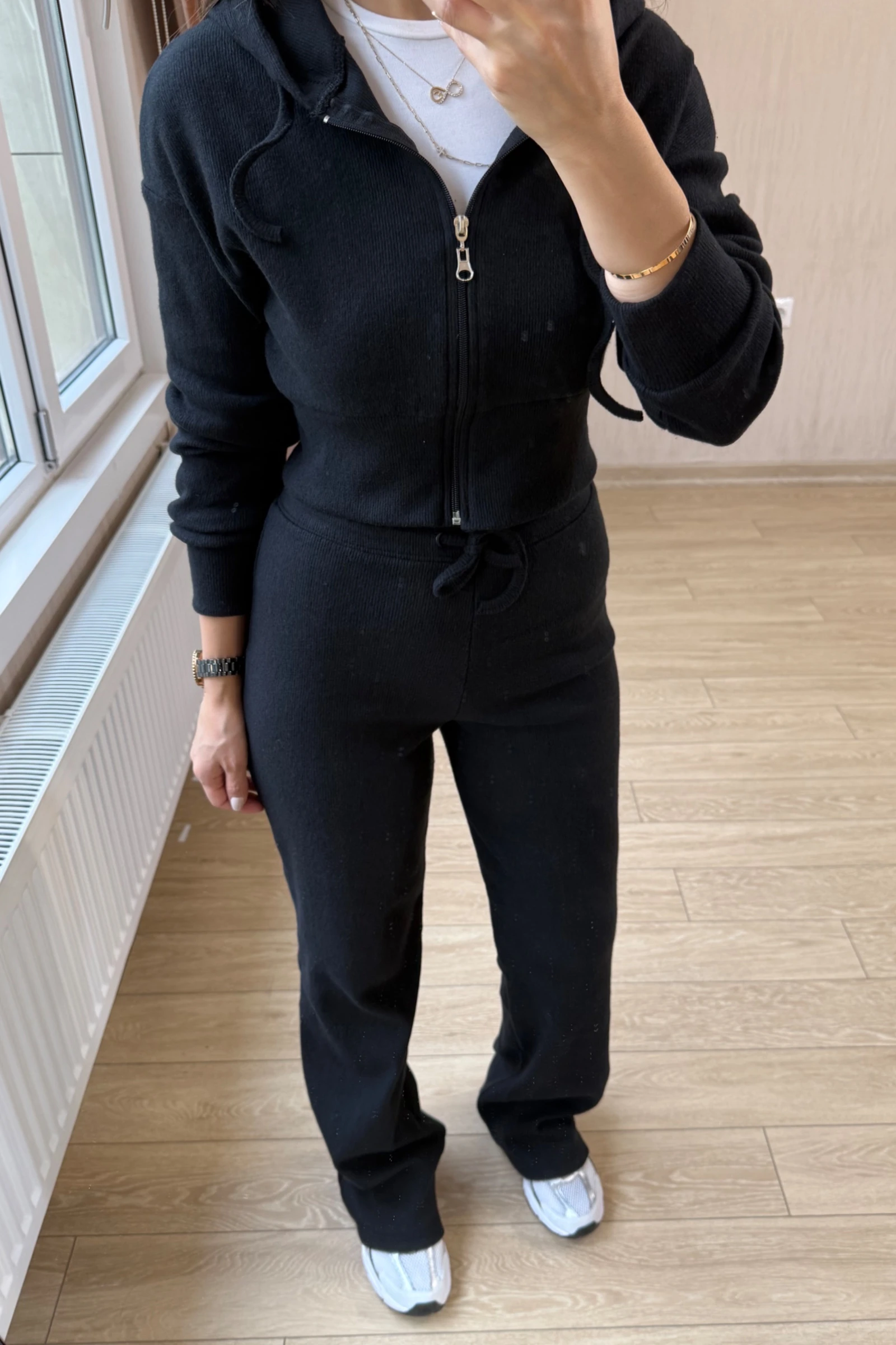 Maria Hırkalı Fitilli Kaşmir Kumaş Takım - Siyah