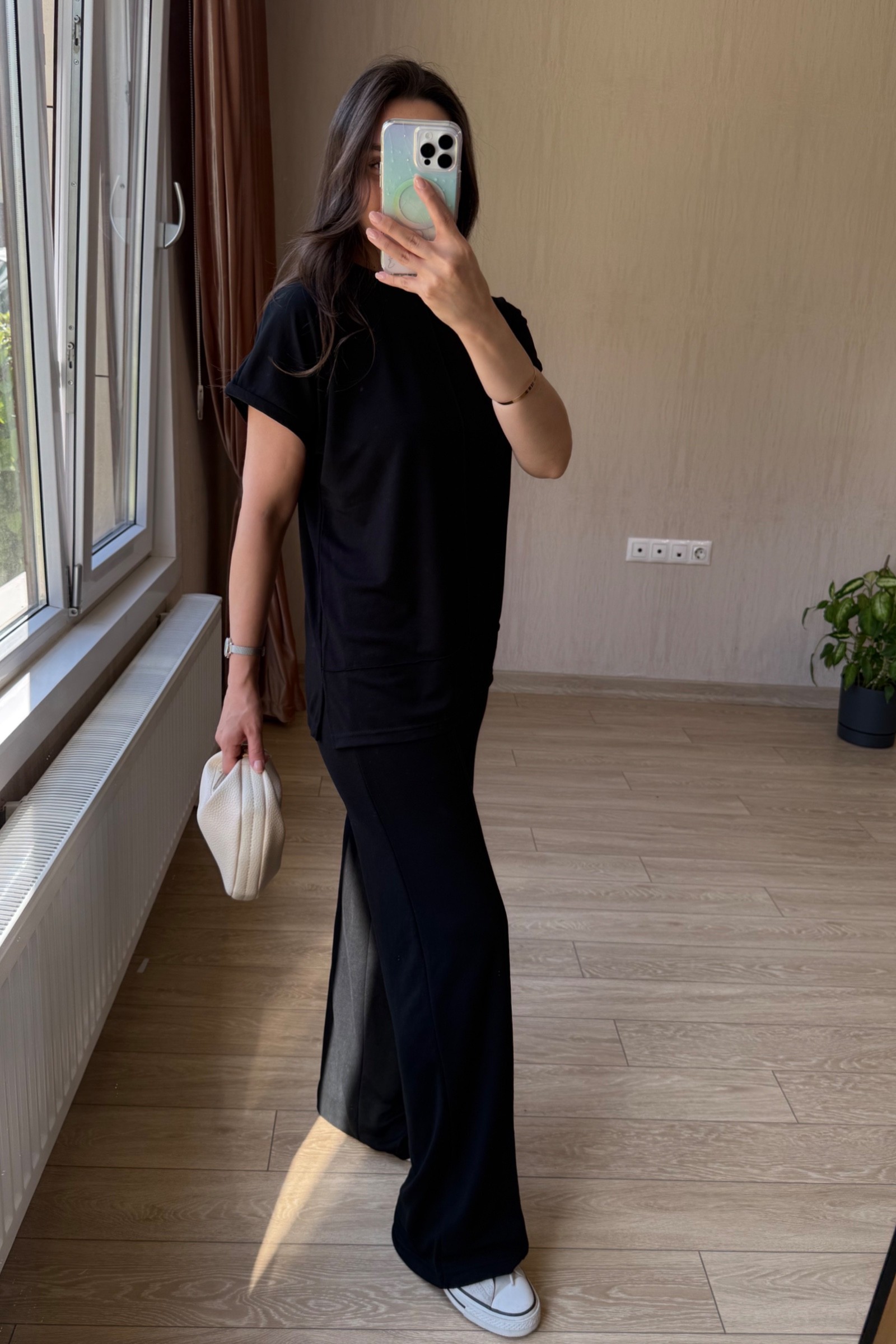 Nora Çımalı Modal Kumaş Takım - Siyah
