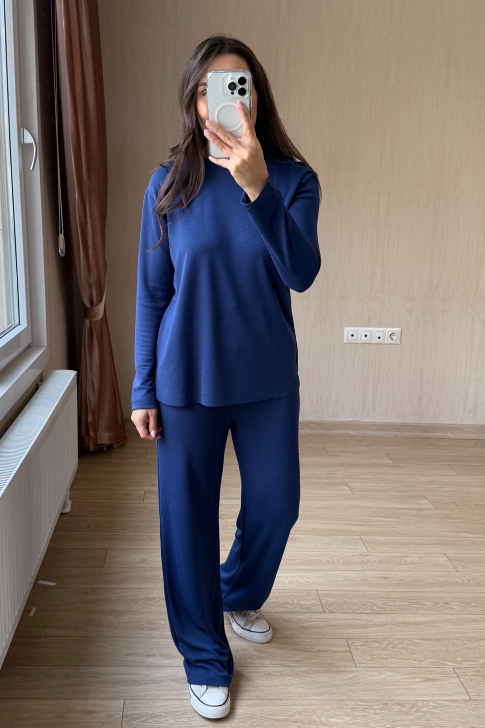 Boss Dumanlı Orj Modal Parça Krop Dəsti - Lacivert