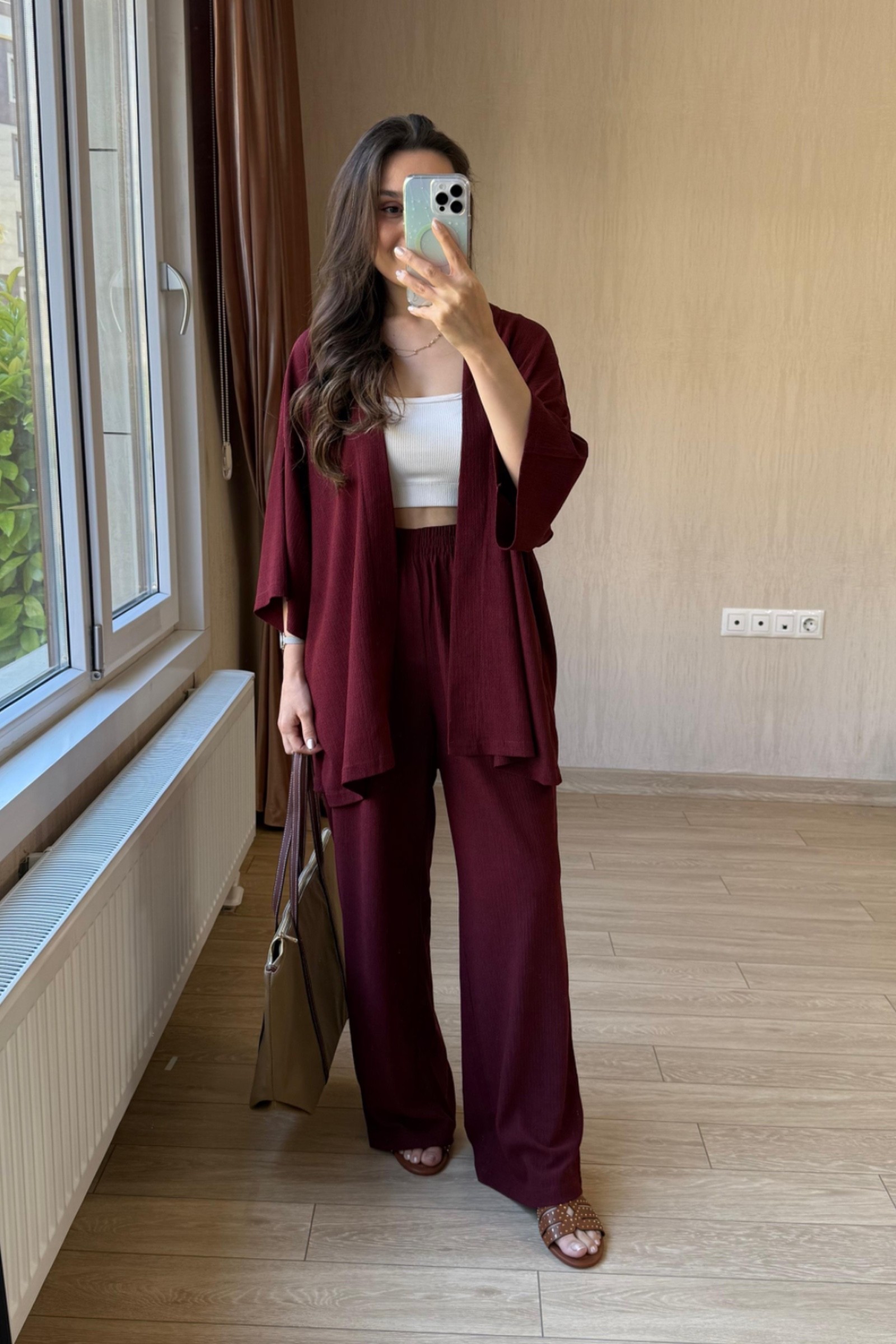 Siena Kimono Takım - Bordo