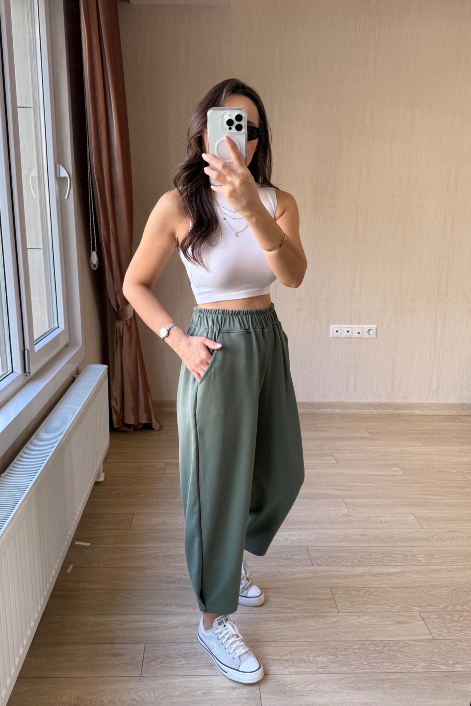  Bizy Modal Kumaş Eşofman Altı - Haki