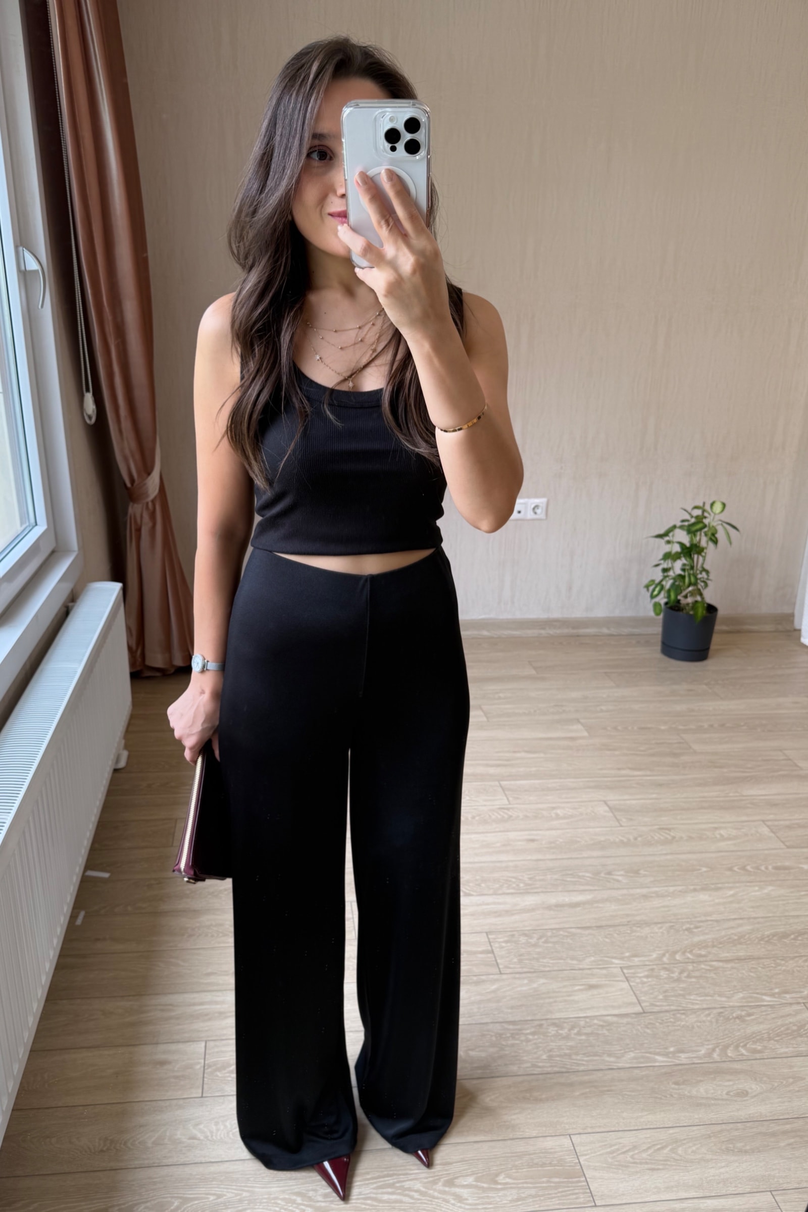 Solve Full  Likralı Saten Kumaş Pantolon