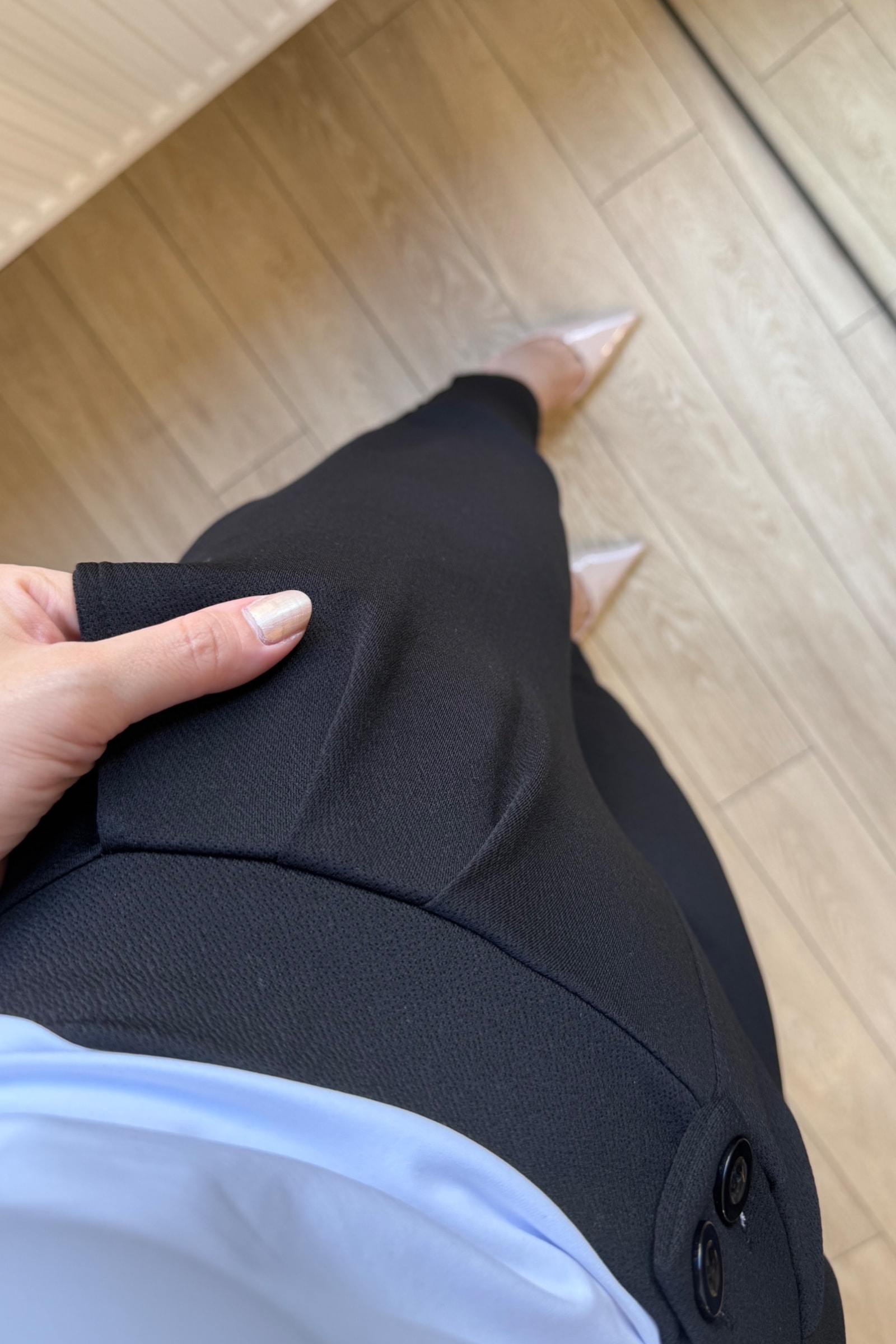 Aya Full Likralı Önden Çift Pileli Krep Kumaş Pantolon