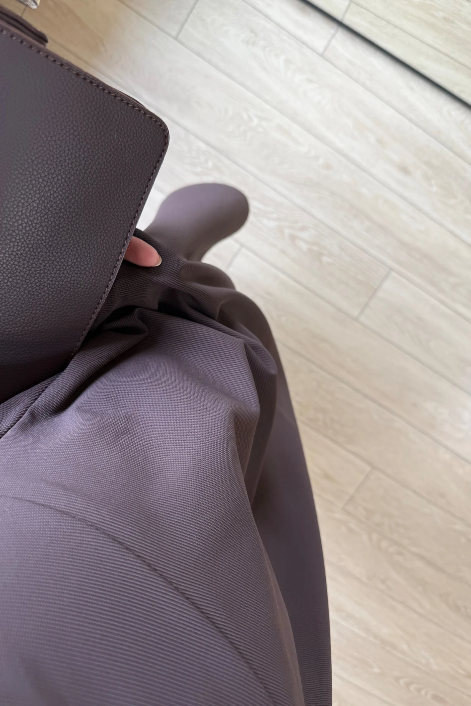 Vivora Diagonel Kumaş Korsaj Kemerli Yandan Gizli Fermuarli Çan Etek - Acı Kahve