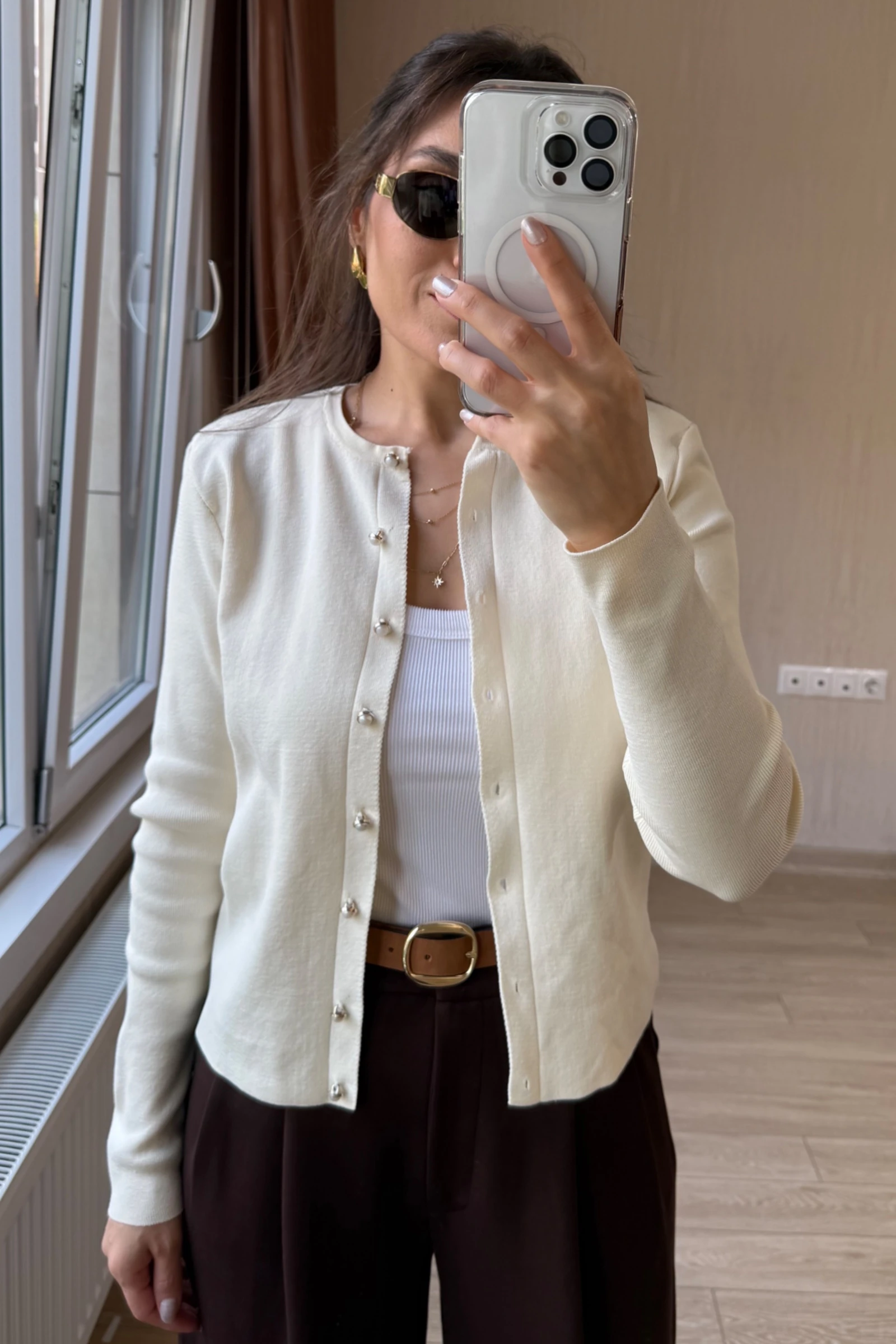 Elina Düğmeli Triko Hırka