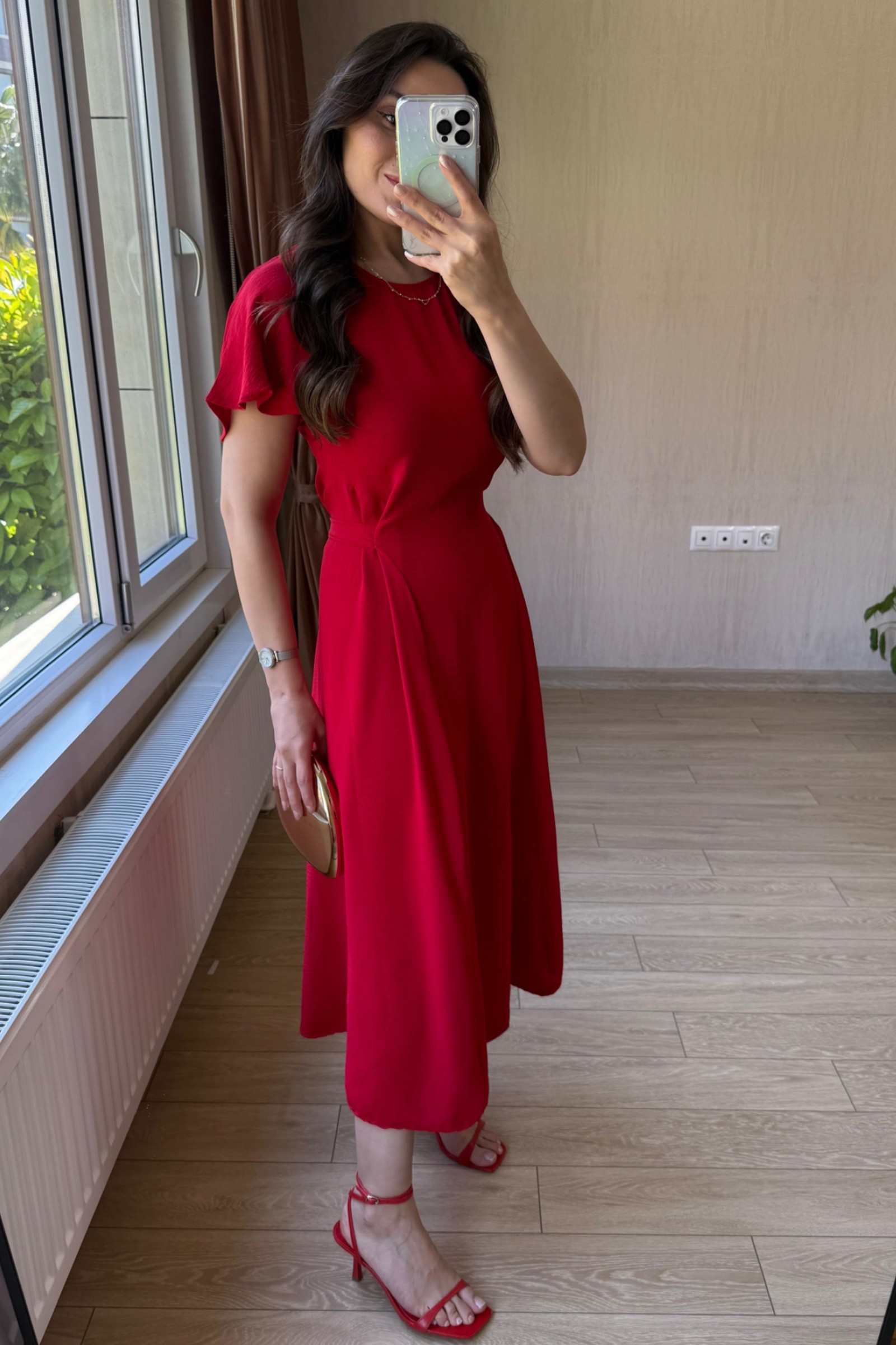 Bianca Belden Bağlamalı Ayrobin Kumaş Elbise