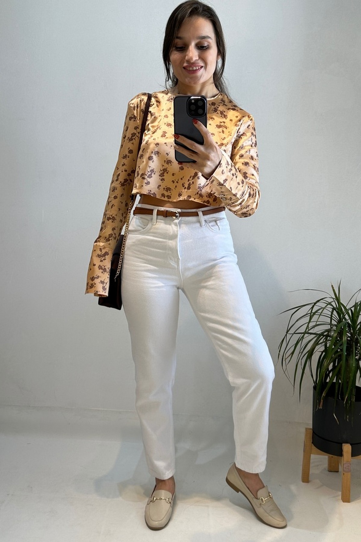 Orijinal Zara Saten Bluz