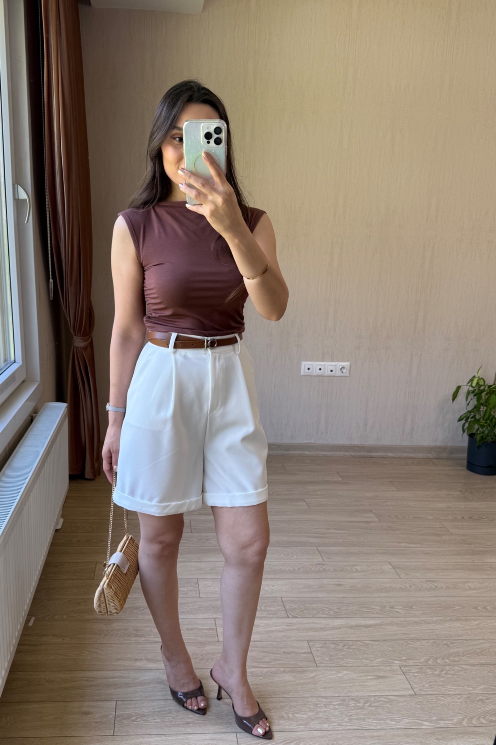 Orj ZR Latte Tensel Şort - Beyaz