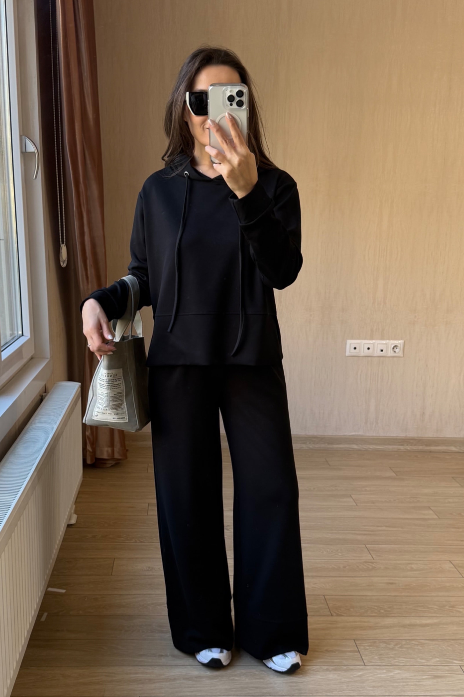 Boss Dumanlı Orj Modal Parça Krop Dəsti - Siyah