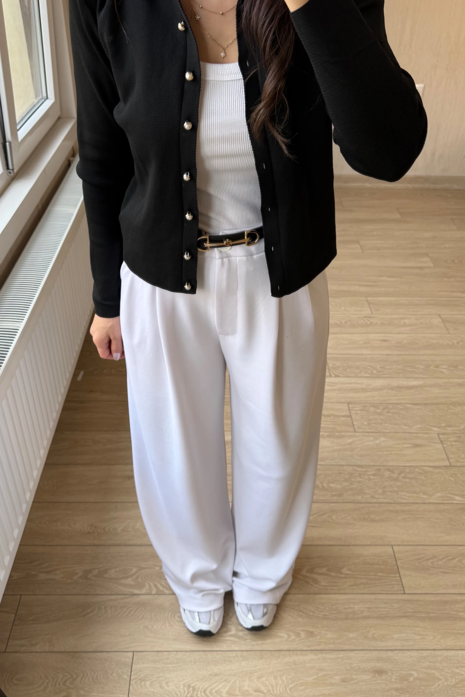 Milena Orj Modal Kumaş Palazzo Pantolon  - Beyaz