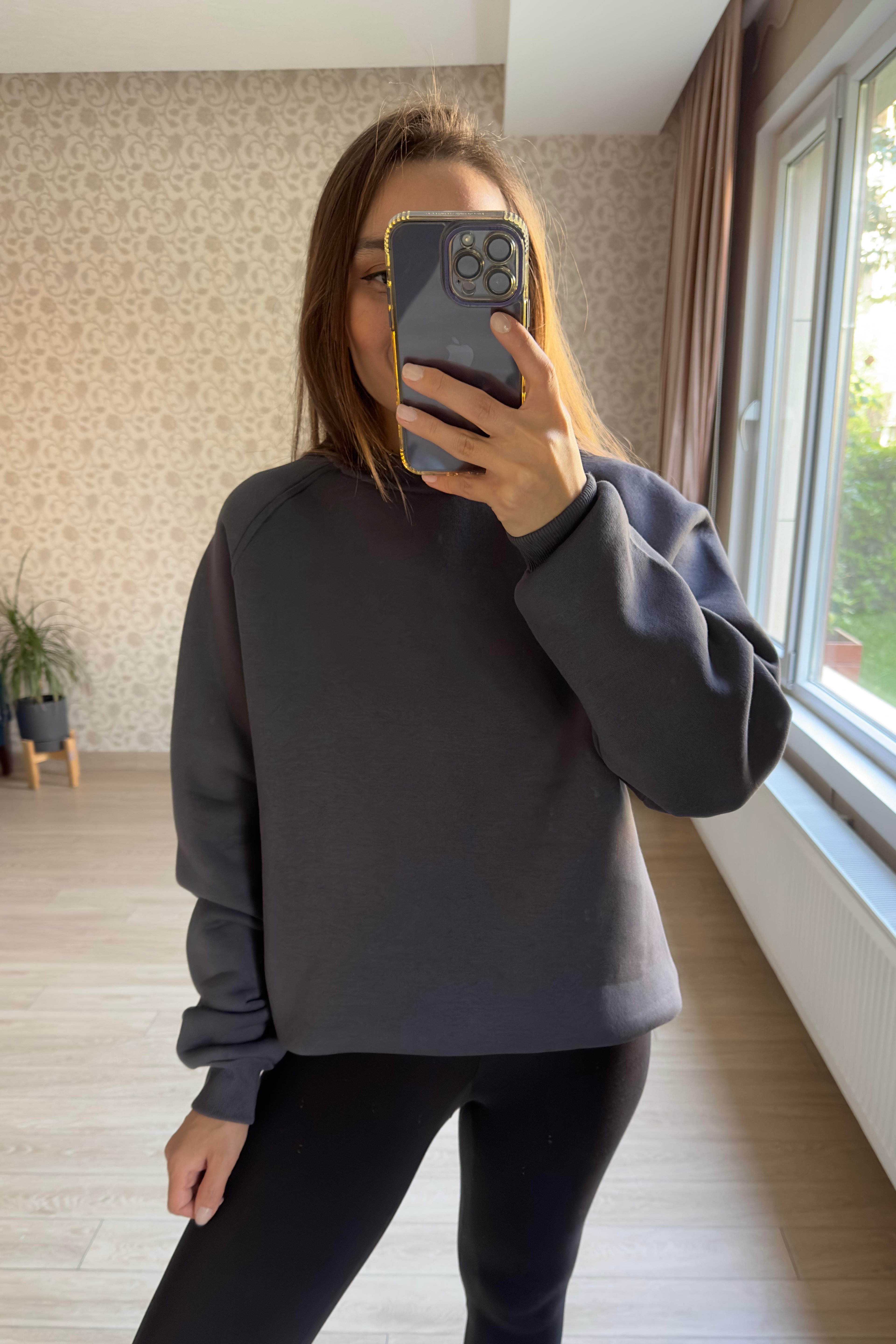 Antrasit Basic Sweatshirt