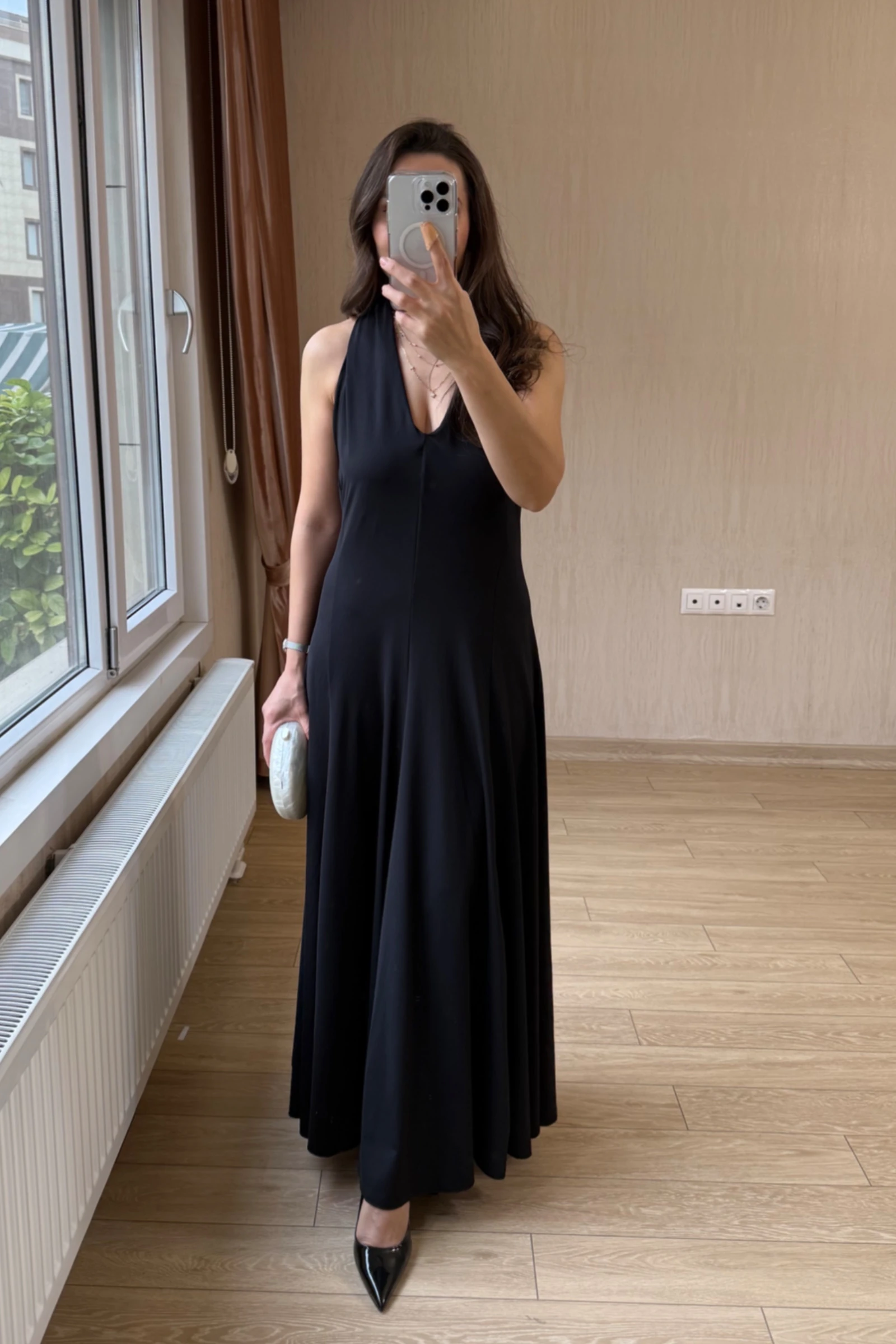 Lumessa Dalgıç Kumaş Boyundan Geçmeli Elbise