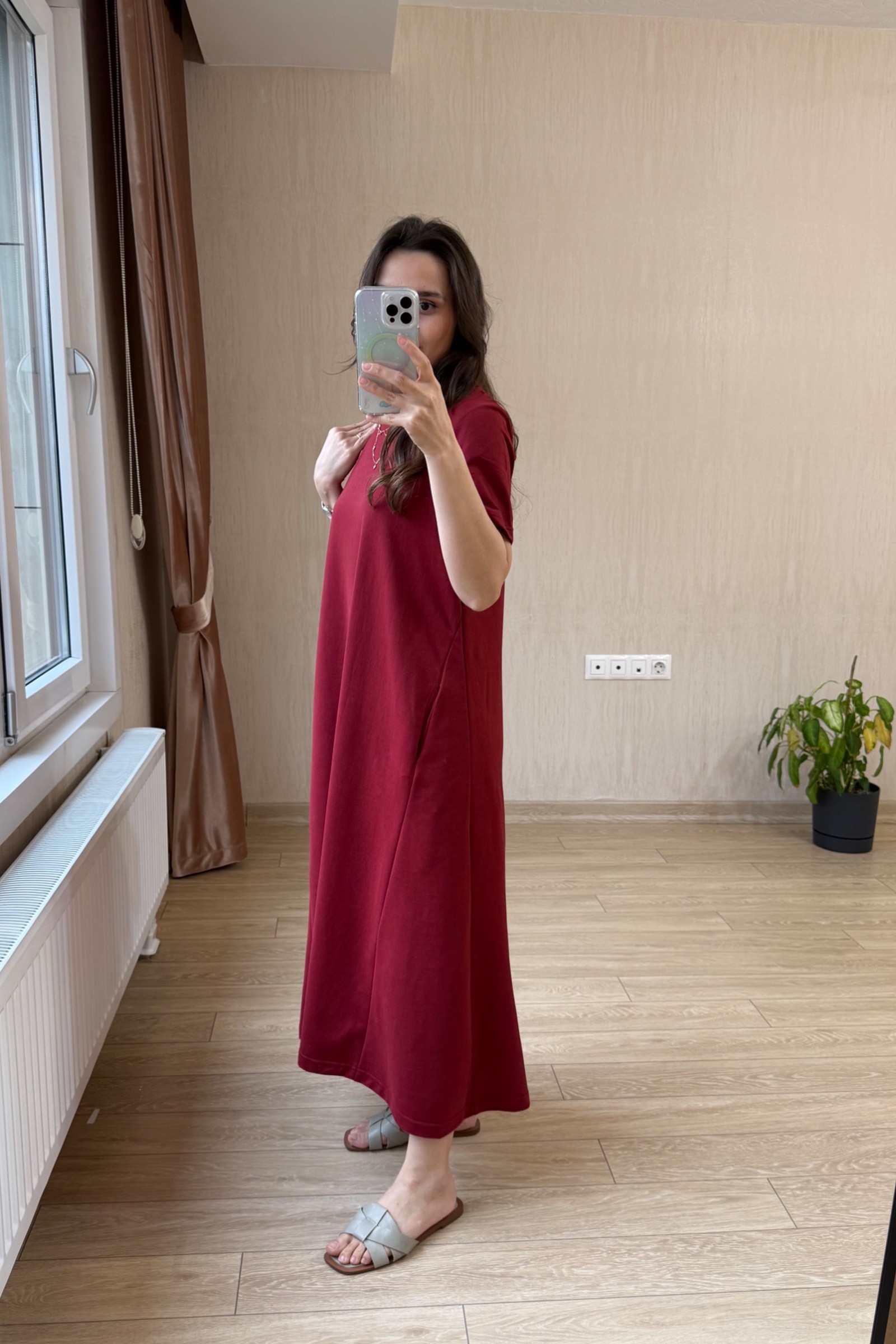 Julia İki İplik Kumaş Çan Kesim Elbise