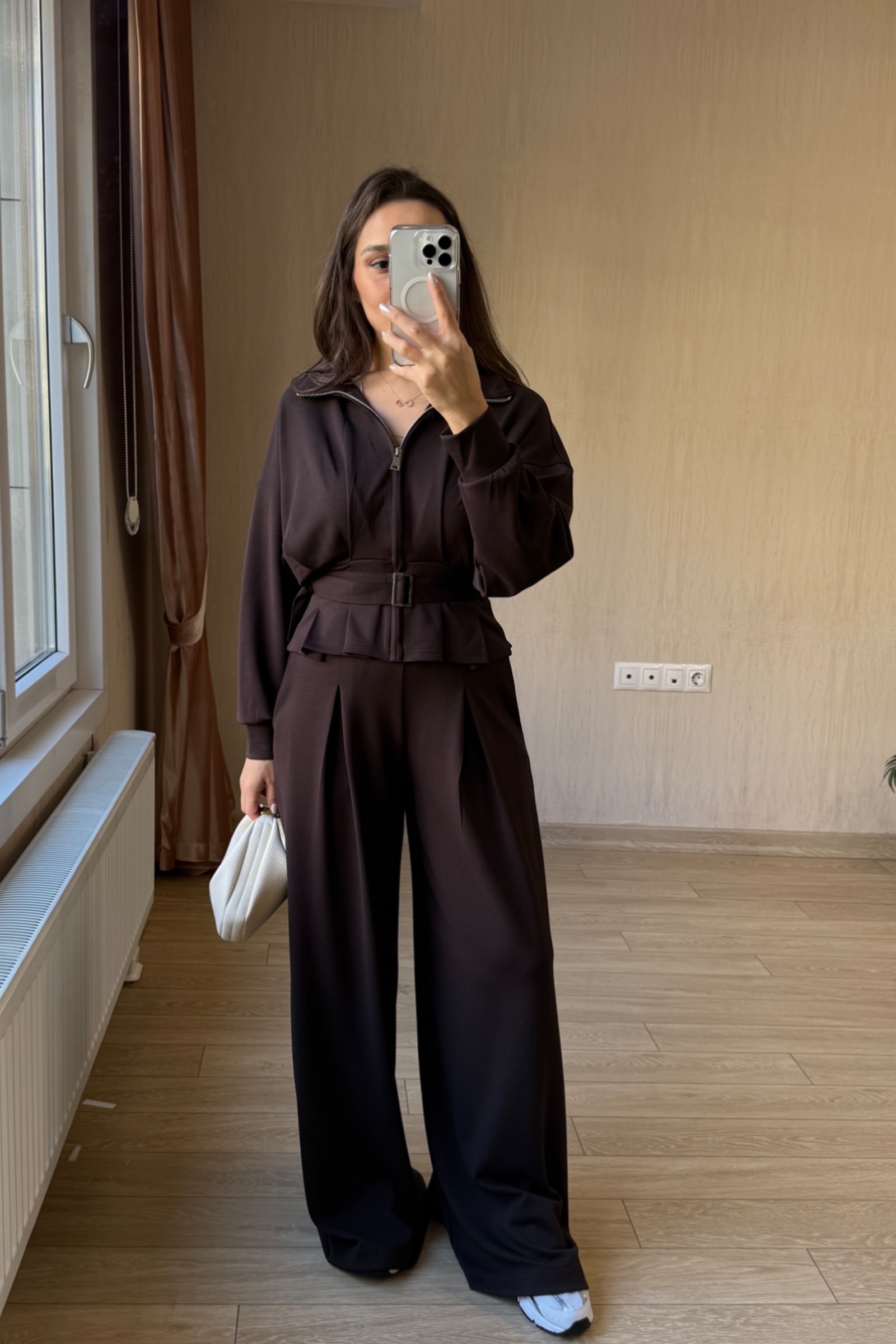  Olvera Orj Modal Kumaş Oysh Model  Ceketli Takım - Acı Kahve