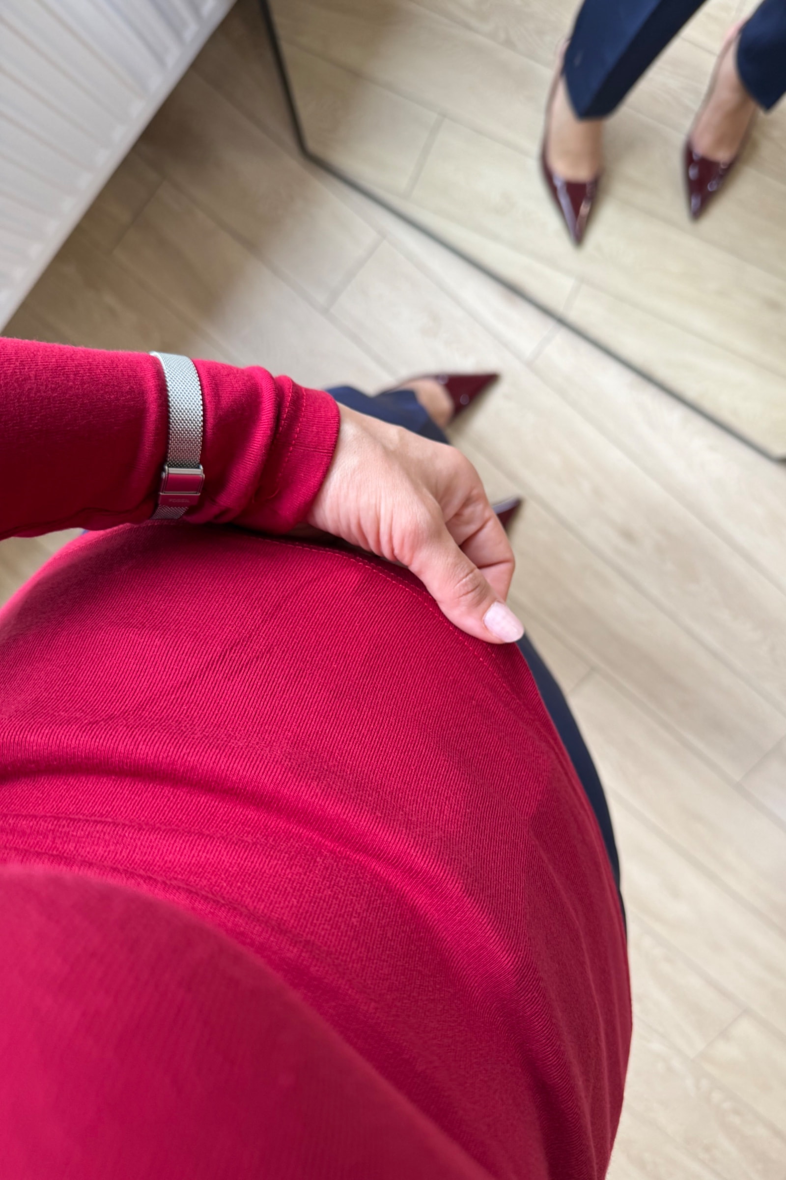  Freya %100 Pamuklu Kumaş  Bluz - Bordo