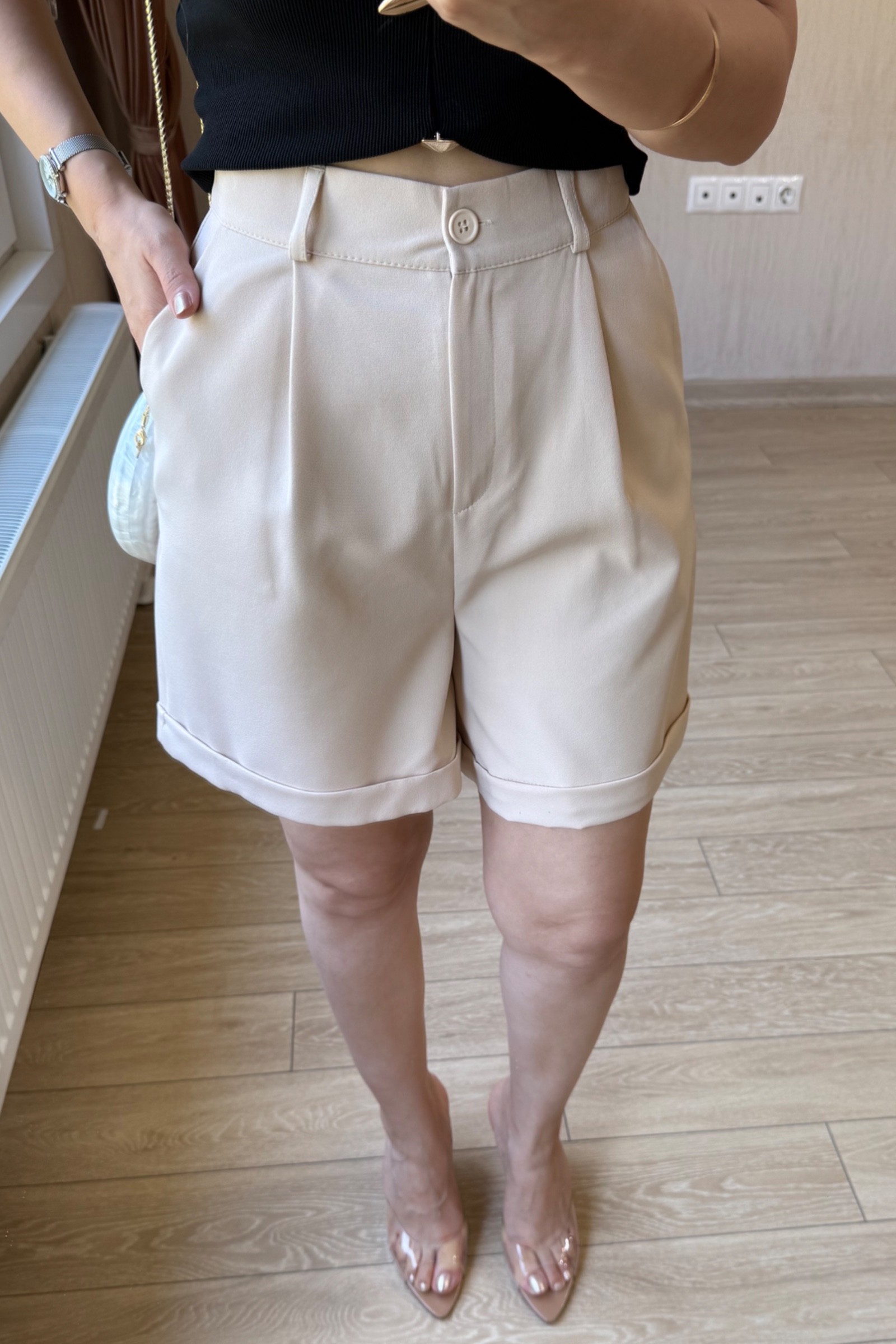 Orj ZR Latte Tensel Şort - Bej