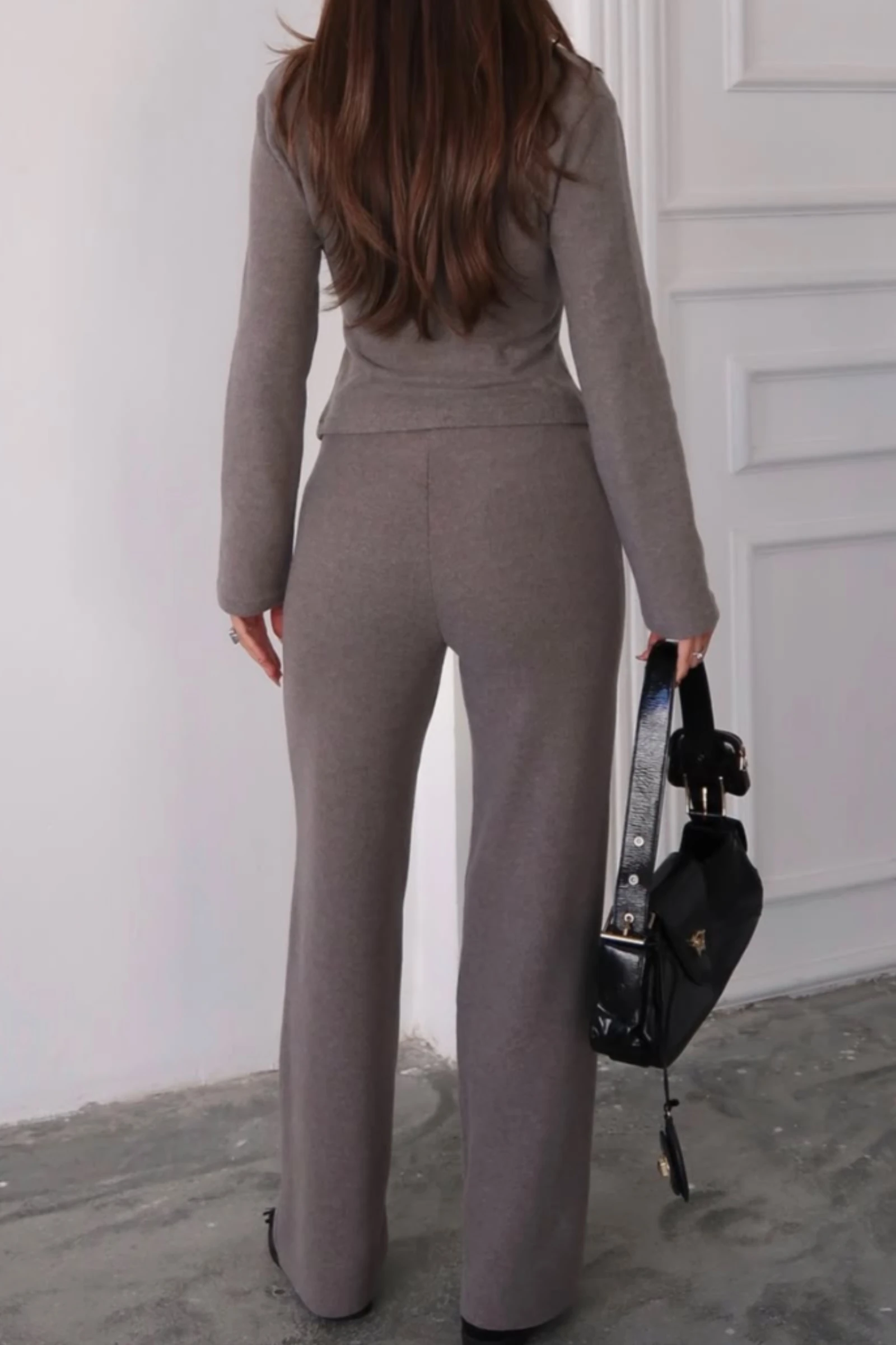 Vanessa Qısaqol Korduroy Kostyum - Nanə Yaşıl - Açık Kahve