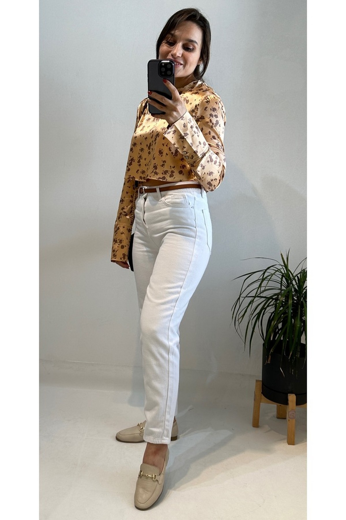 Orijinal Zara Saten Bluz
